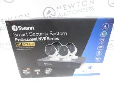 1 BOXED SWAN SWNVK-885804 4 CAMERA 8 CHANNEL 4K ULTRA HD NVR SECURITY SYSTEM 2TB HDD, HEAT &