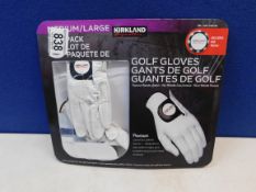 1 PACK OF 2 KIRKLAND SIGNATURE PREMIUM GOLF GLOVE SIZE MEDIUM/LARGE WITH BALL MARKER RRP Â£14.99