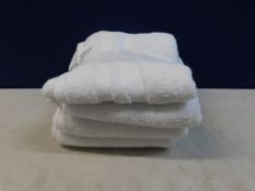 1 SET OF 4 CHARISMA WHITE HAND TOWELS RRP Â£19