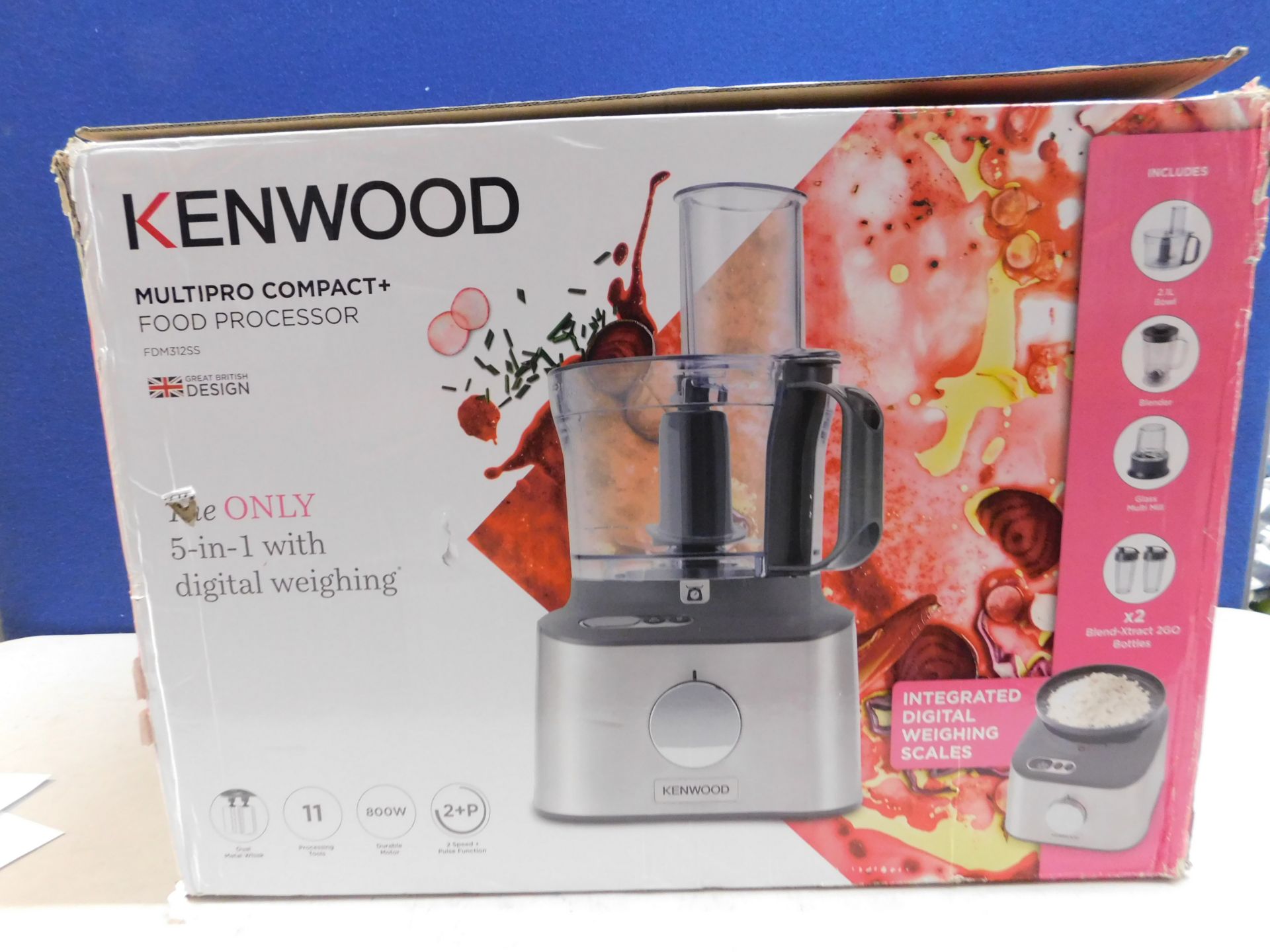 1 BOXED KENWOOD FDM312SS MULTIPRO COMPACT+ FOOD PROCESSOR Â£179 (GOOD CONDTION WORKING MISSING FEW