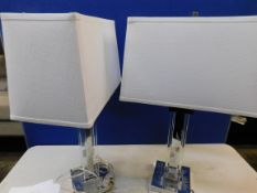 1 PAIR OF BRIDGEPORT DESIGNS MARBLE TABLE LAMPS RRP Â£119