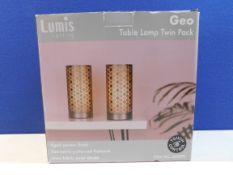 1 BOXED SET OF 2 LUMIS LIGHTING TABLE LAMPS RRP Â£39