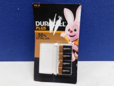 1 PACK OF DURACELL 9V BATTERIES RRP Â£24.99