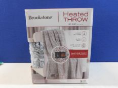 1 BOXED BROOKSTONE HEATED THROW 127 X 152 CM RRP Â£39.99