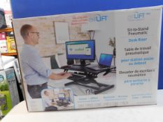 1 BOXED SEVILLE CLASSICS AIRLIFT PRO PNEUMATIC SIT-TO-STAND DESK RISER RRP Â£99.99