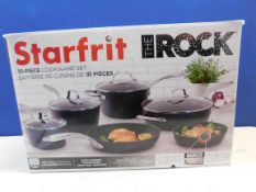 1 BOXED STARFRIT THE ROCK 10 PIECE (APPROX) NON-STICK COOKWARE PAN SET RRP Â£149.99