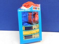 1 BOXED PUMA BOYS 4 PACK BOXER BRIEFS SIZE M RRP Â£19