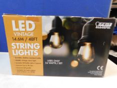 1 BOXED FEIT 48FT (14.6M) HEAVY DUTY VINTAGE LED WATERPROOF STRING LIGHTS RRP Â£89