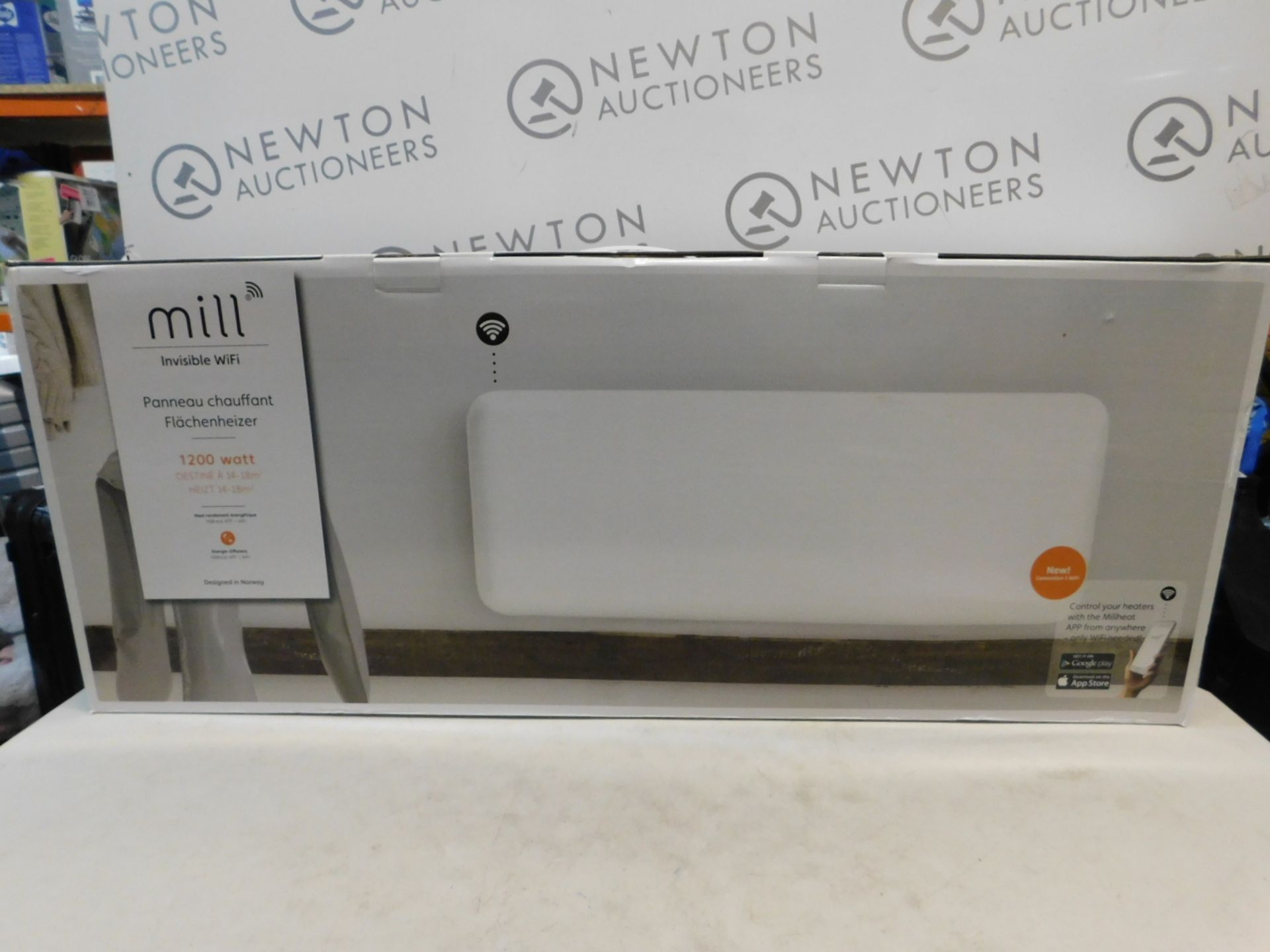 1 BOXED MILL HEAT WIFI ENABLED DESIGNER ELECTRIC PANEL HEATER - 1200W RRP Â£199