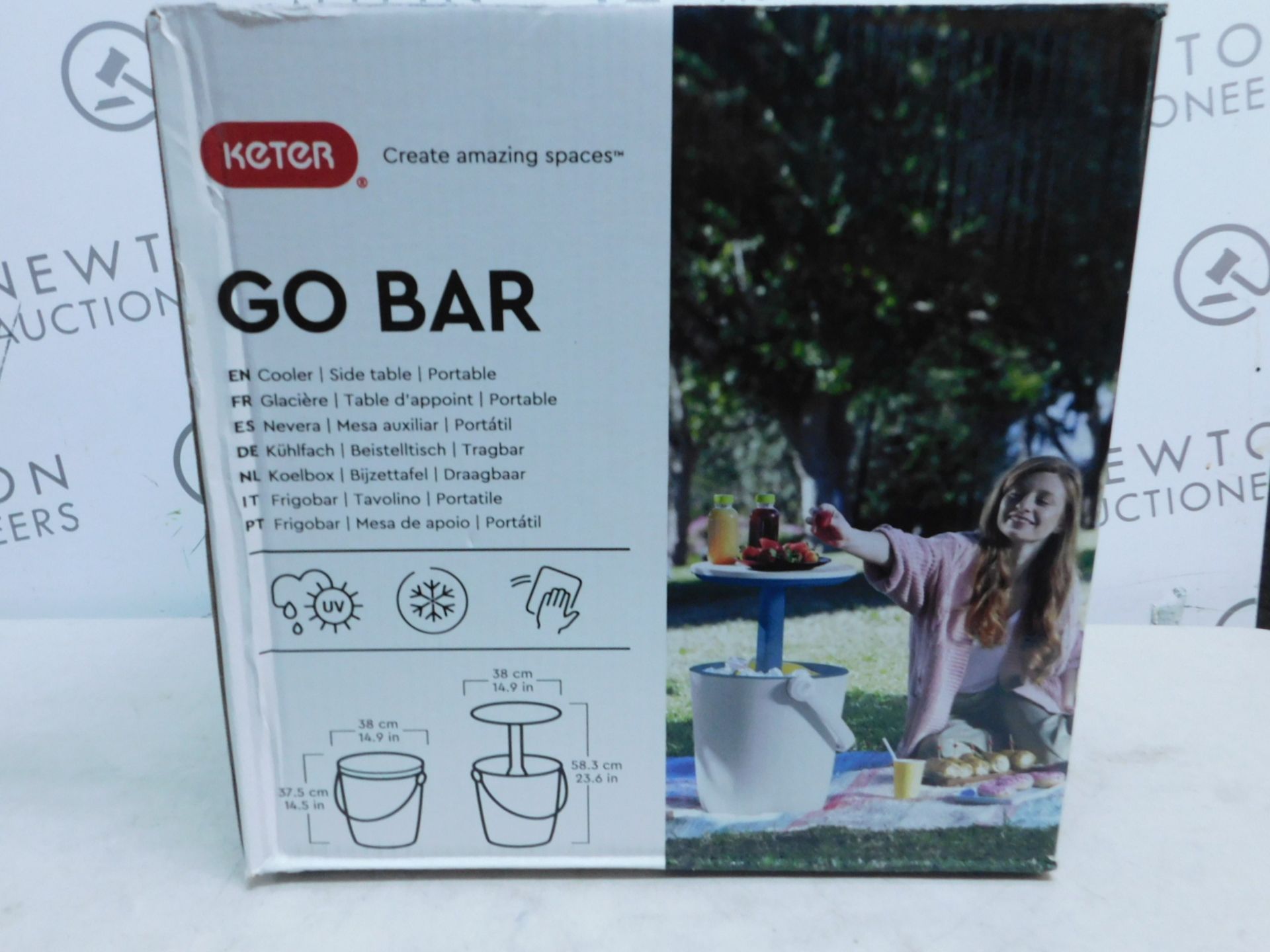 1 BOXED KETER GO BAR 16L COOL BAR & PORTABLE SIDE TABLE ICE BOX RRP Â£49.99