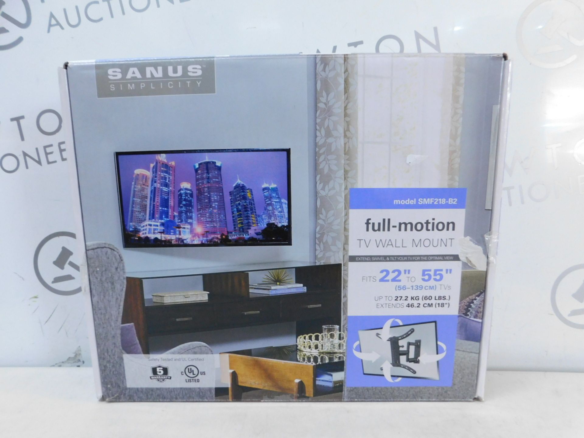 1 BOXED SANUS 22"-55" FULL MOTION ULTRA THIN TV WALL MOUNT RRP Â£89.99