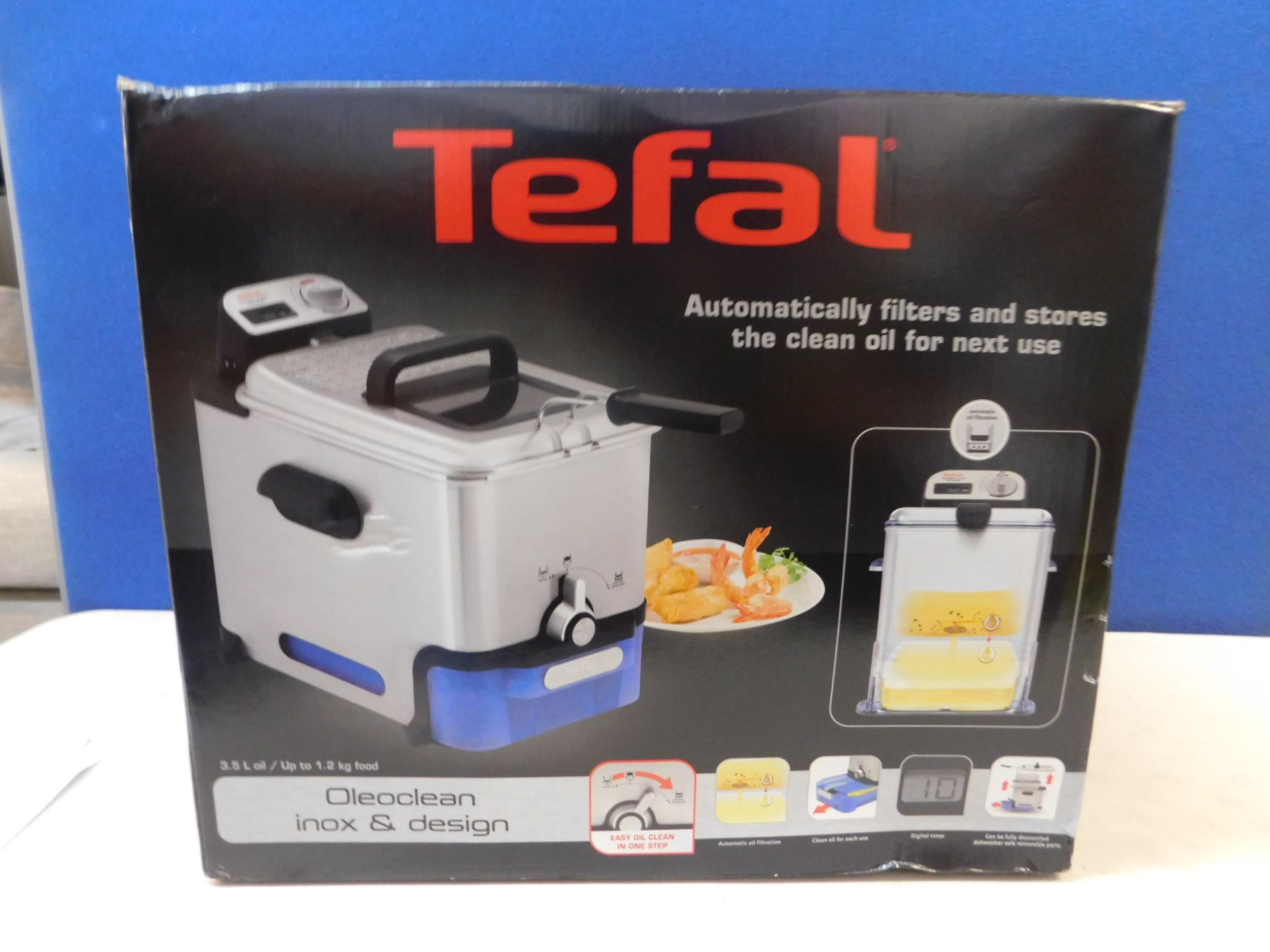 1 BOXED TEFAL FR8040 OLEOCLEAN PRO INOX & DESIGN DEEP FRYER RRP Â£129.99