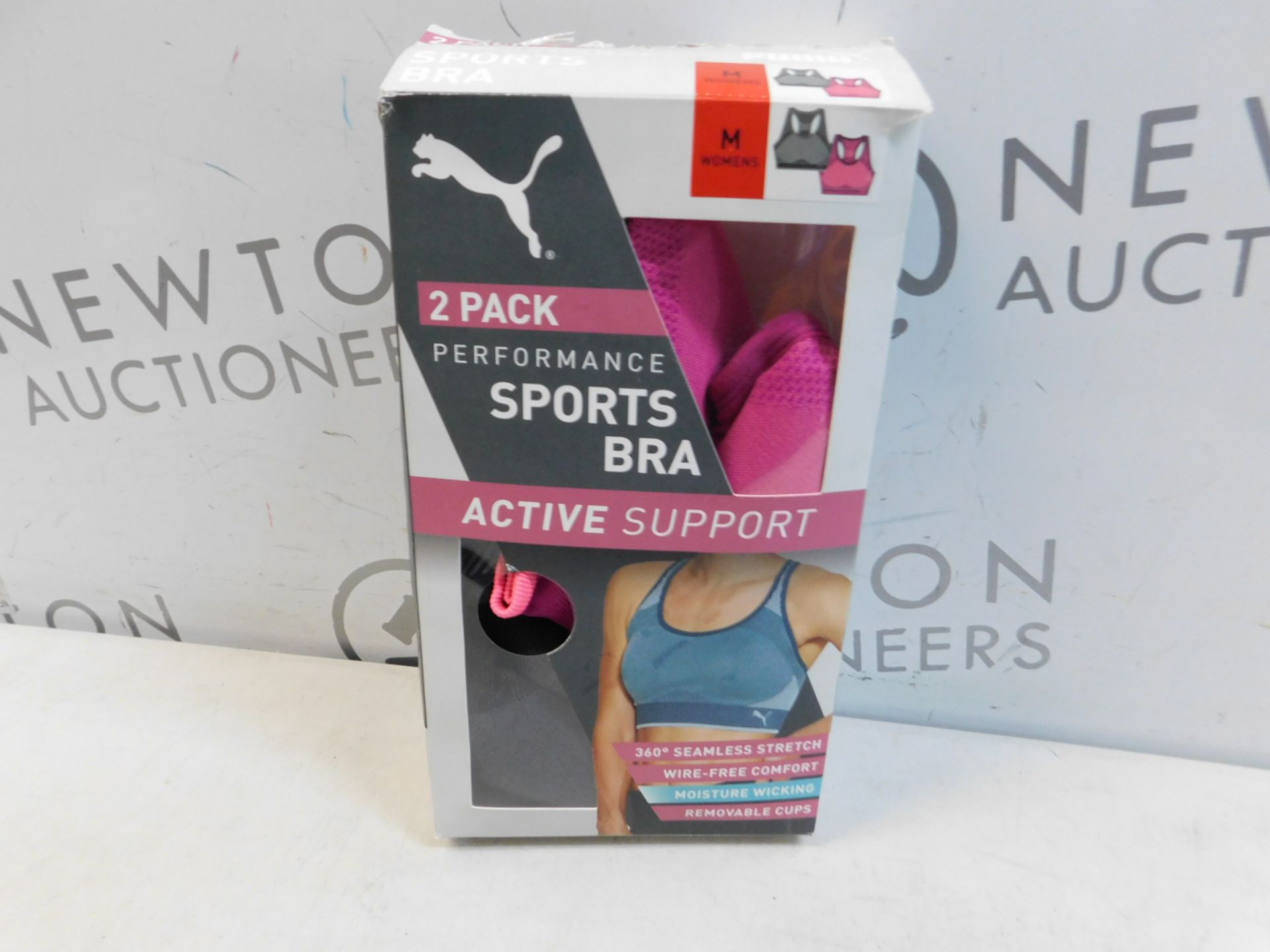 1 BOXED OF 2 PUMA SEAMLESS SPORTS BRA SIZE M RRP Â£29.99