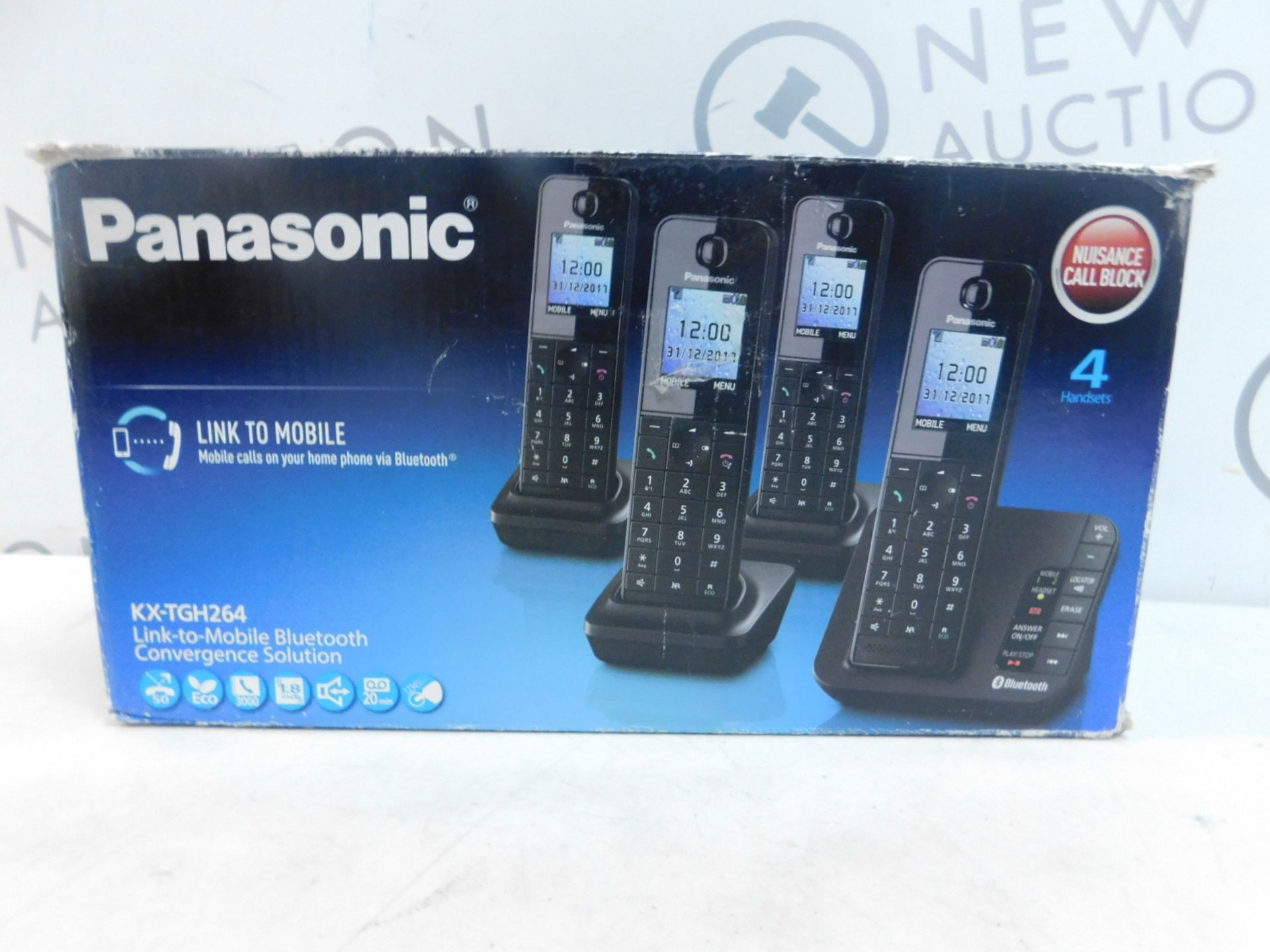 1 BOXED PANASONIC KX-TGH264 QUAD DIGITAL CORDLESS ANSWERING MACHINE RRP Â£179.99