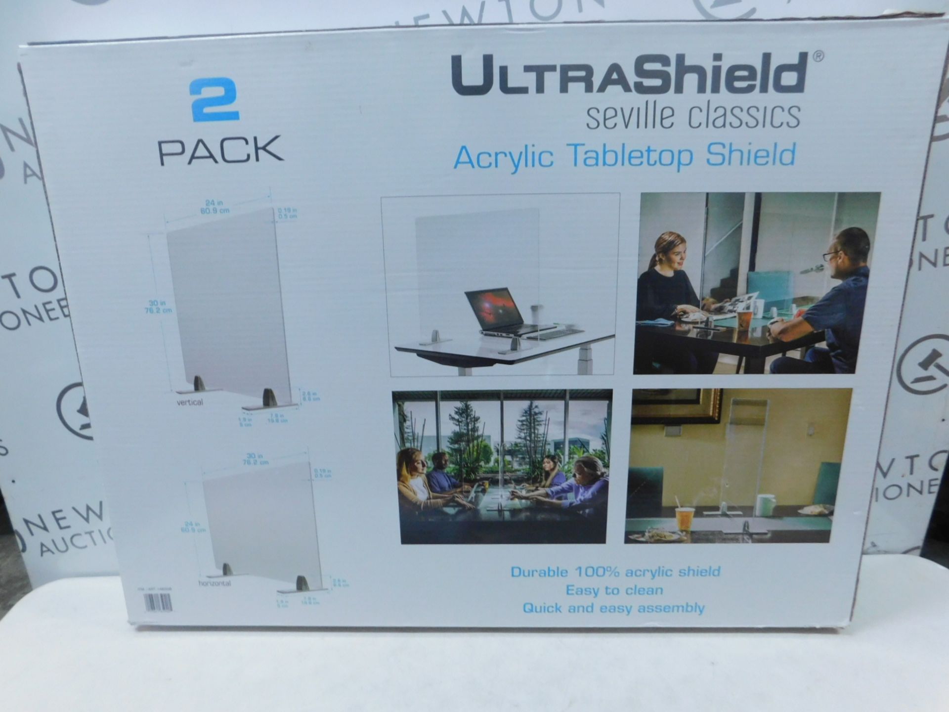 1 BRAND NEW BOXED SEVILLE CLASSICS ULTRASHIELD TABLE TOP SHIELD 2-PACK RRP Â£79.99