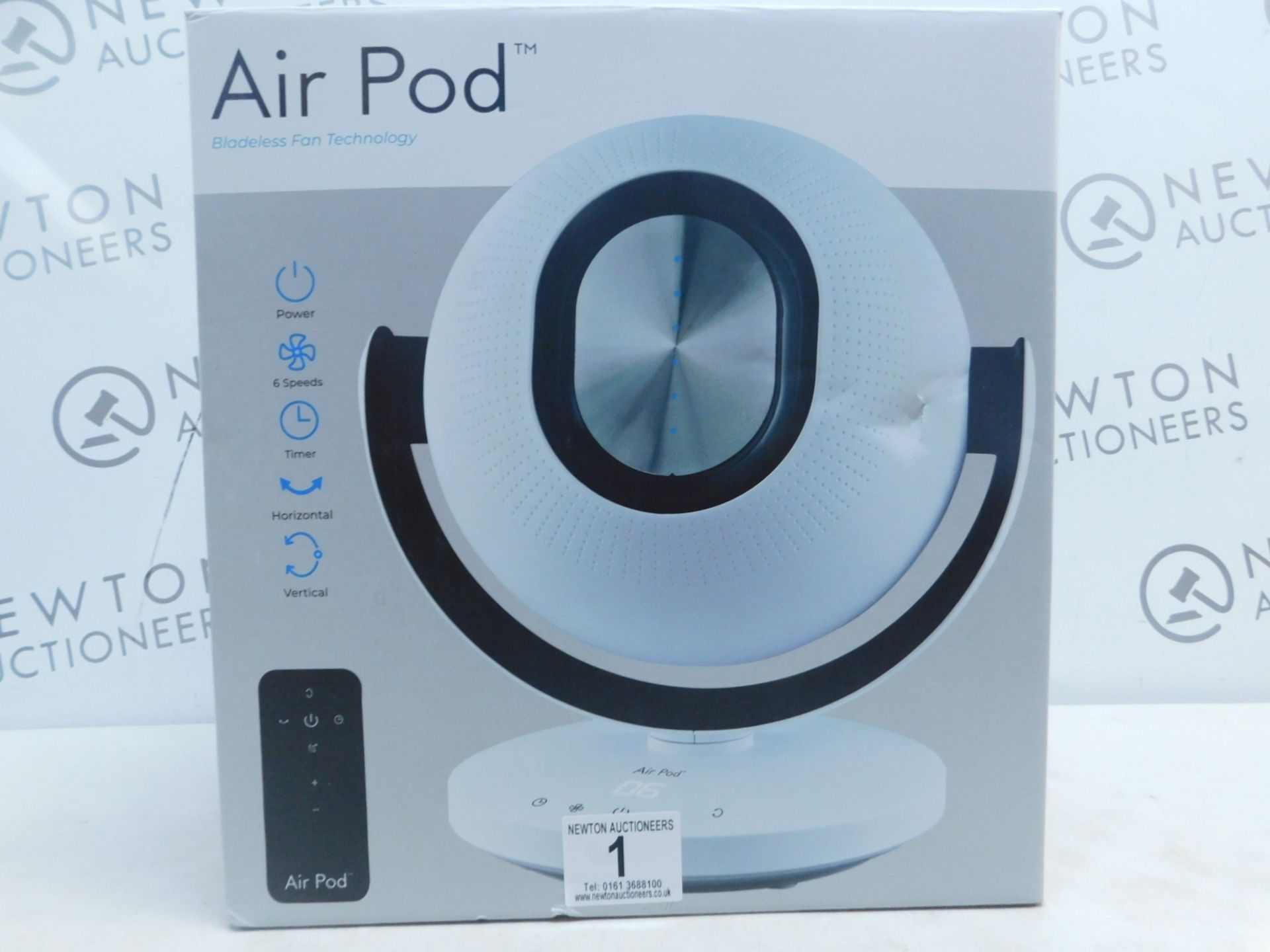 1 BOXED AIR POD COOLING DESK FAN IN WHITE RRP Â£99.99 (LIKE NEW/WORKING)