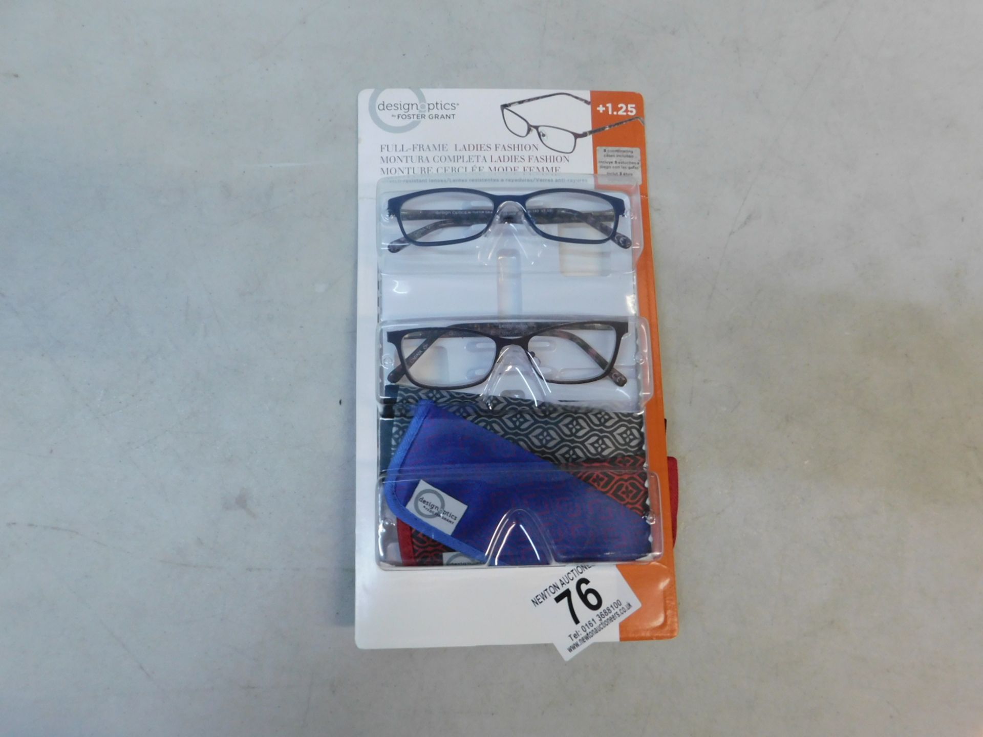 1 PACK OF DESIGN OPTICS READING GLASSES IN STRENGTH +1.25 RRP Â£24.99