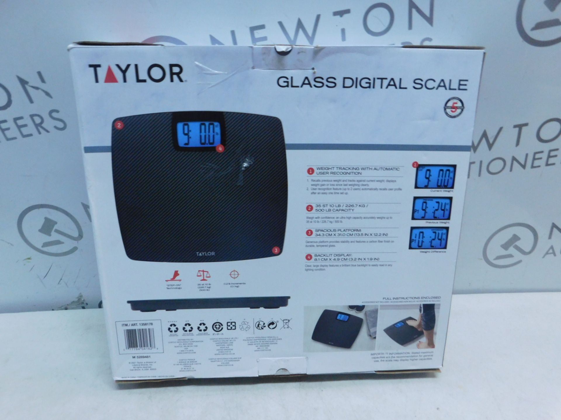 1 BOXED TAYLOR DIGITAL BATHROOM SCALE RRP Â£29.99