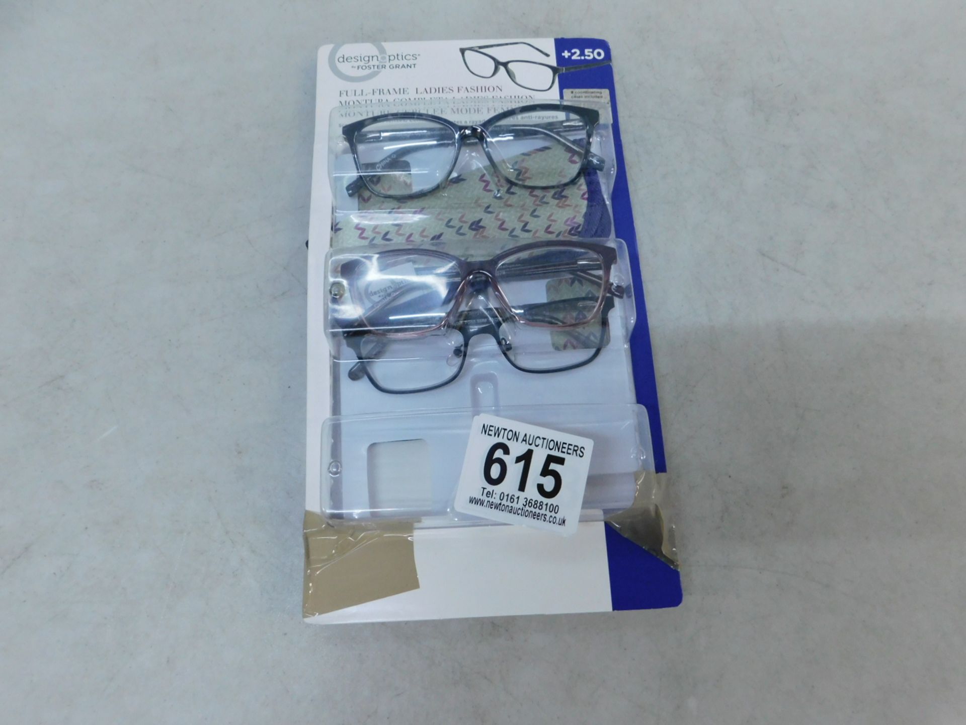 1 PACK OF DESIGNOPTICS READING GLASSES +2.50 STRENGTH RRP Â£22.99