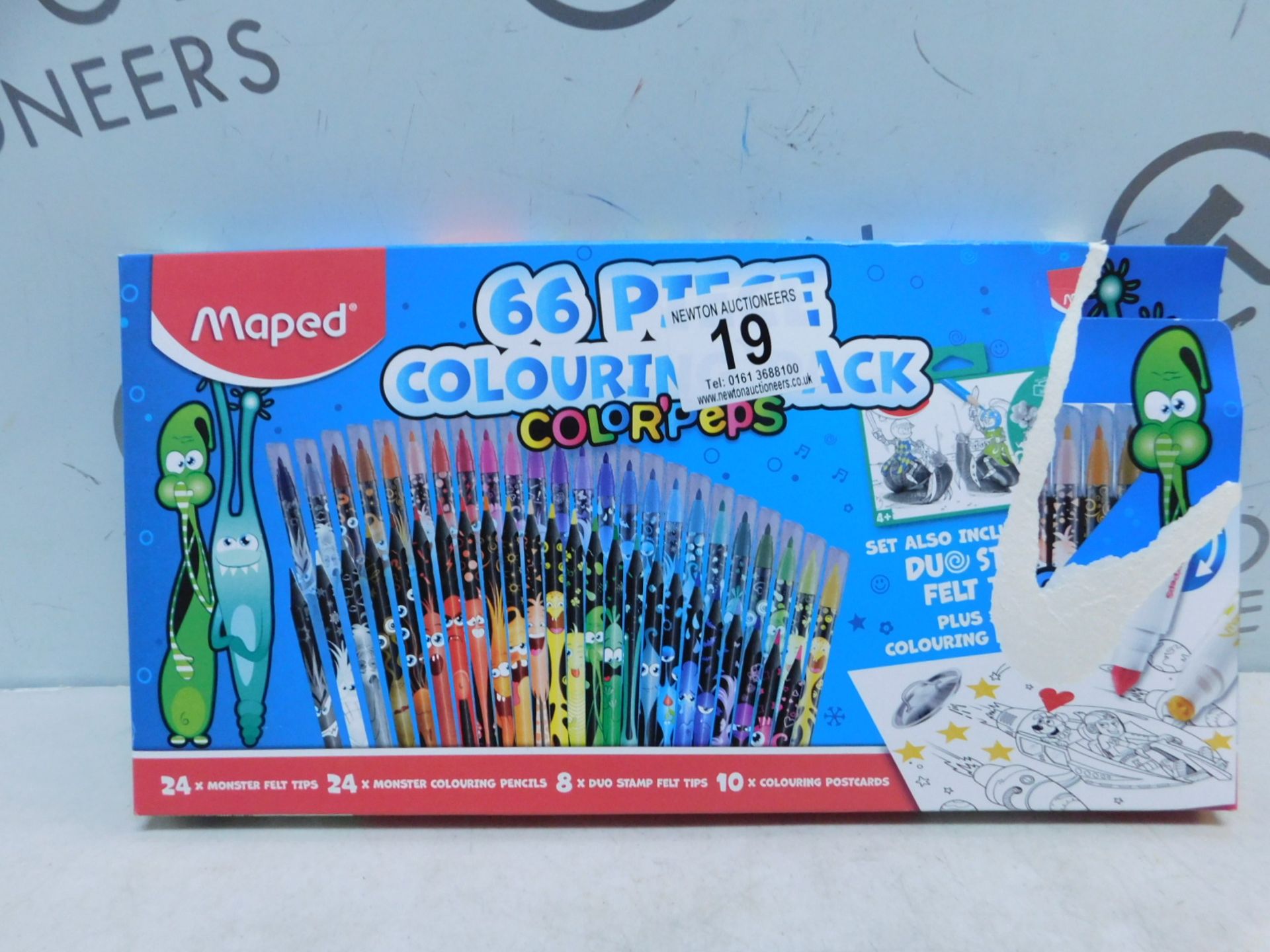 1 BOXED MAPED COLOUR PEPS MONSTER FELT TIP PENS RRP Â£29.99