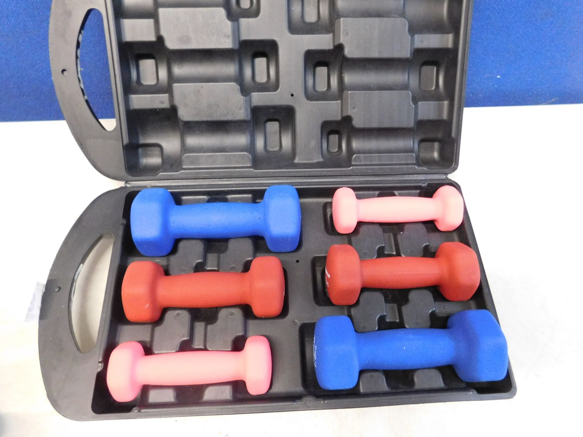 1 BOXED SET OF 6 QUICKPLAY 6KG FITNESS DUMBELLS HAND WEIGHTS SET WITH CARRY CASE RRP Â£39