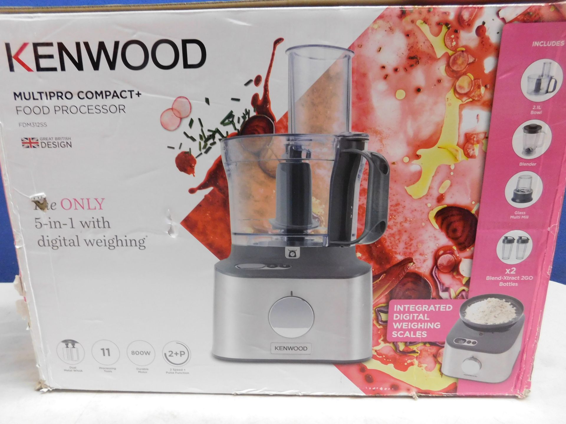 1 BOXED KENWOOD FDM312SS MULTIPRO COMPACT+ FOOD PROCESSOR Â£179 (GOOD CONDTION WORKING MISSING FEW