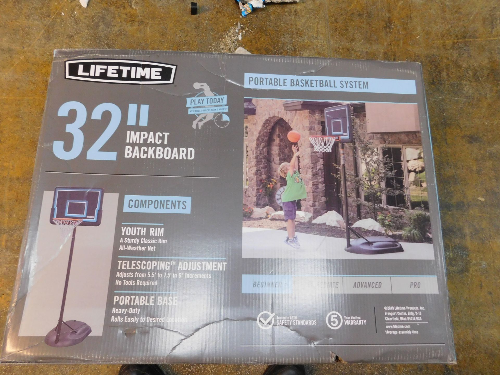 1 BOXED LIFETIME 32 INCH (81.28 CM) YOUTH PORTABLE BASKETBALL HOOP RRP Â£99