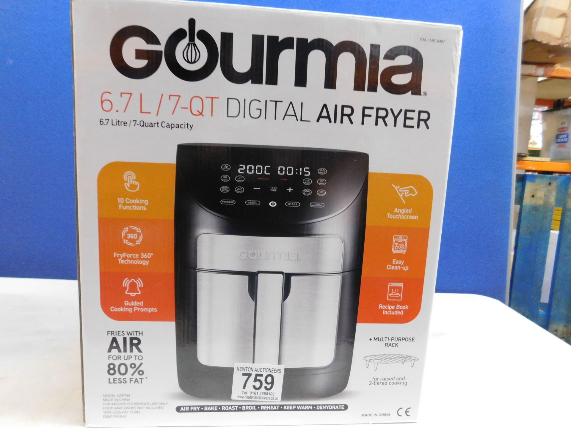 1 BOXED GOURMIA 6.7L DIGITAL AIR FRYER RRP Â£59