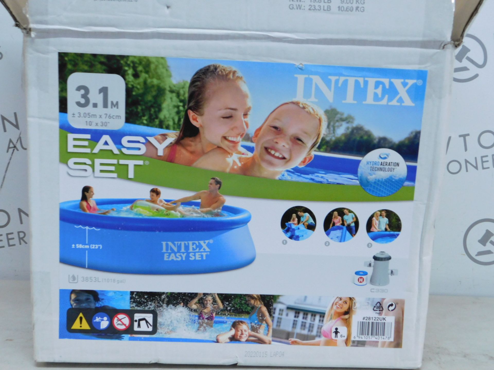 1 BOXED INTEX EASY SET 3.1M SWIMMING POOL RRP Â£39.99