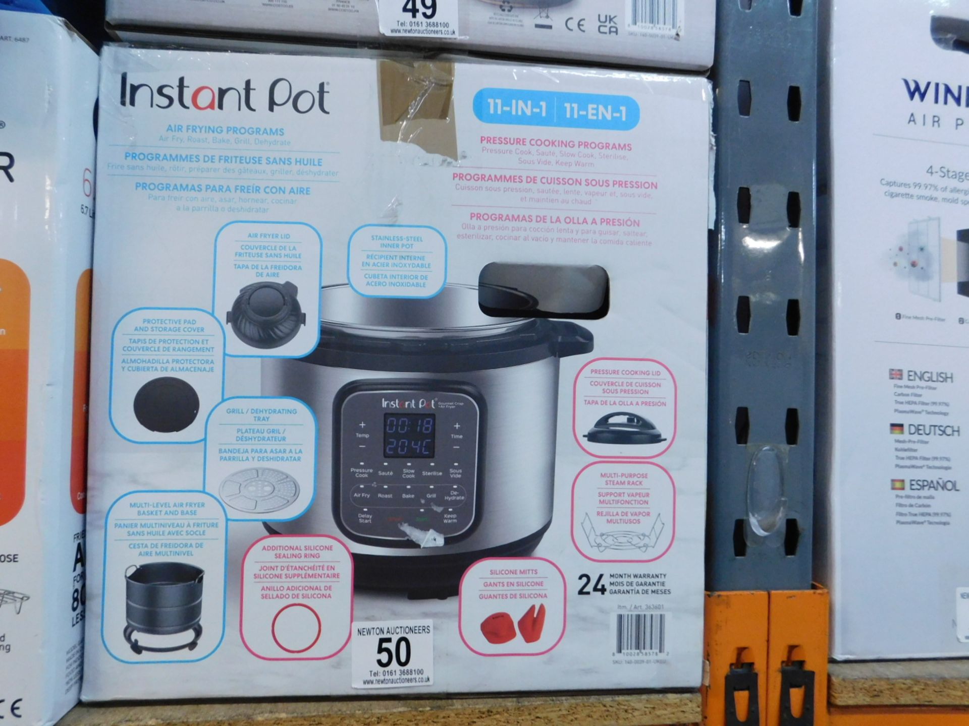 1 BOXED INSTANT POT GOURMET CRISP 11-IN-1, 7.6L PRESSURE COOKER & AIRFRYER RRP Â£199