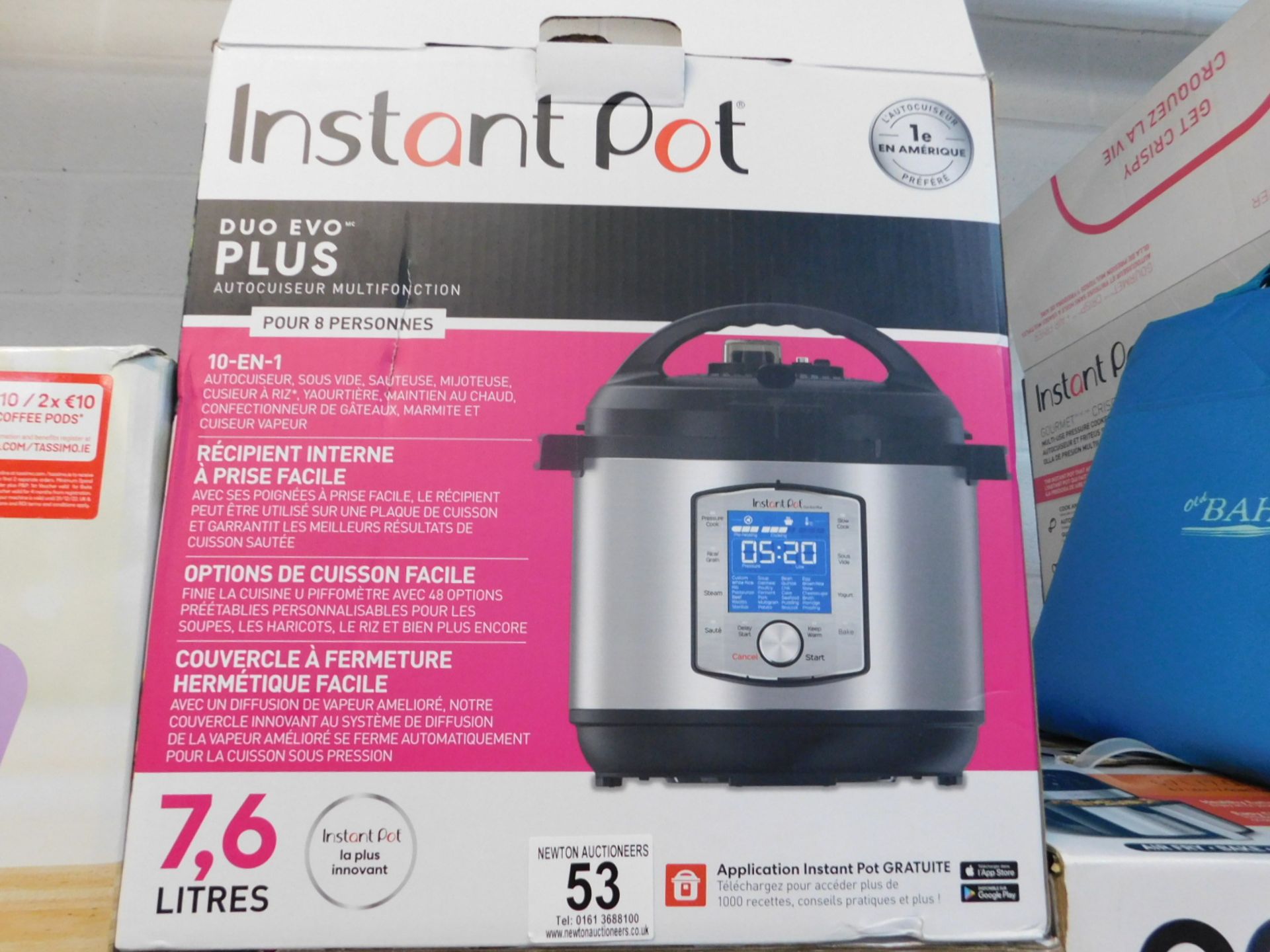 1 BOXED INSTANT POT DUO SV 10 IN 1 ELECTRIC PRESSURE COOKER 5.7L RRP Â£115