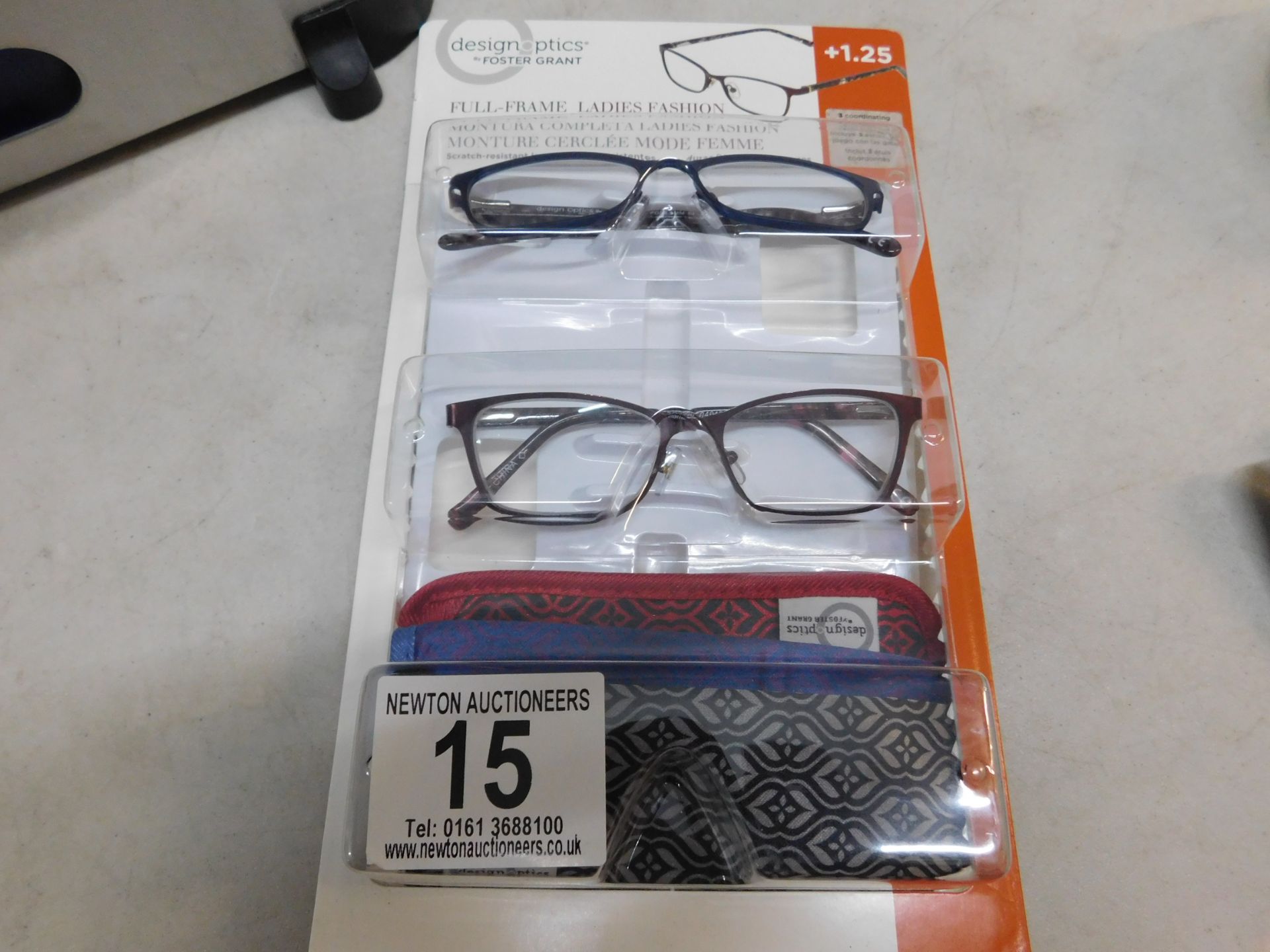 1 PACK OF DESIGN OPTICS READING GLASSES IN STRENGTH +1.25 RRP Â£24.99