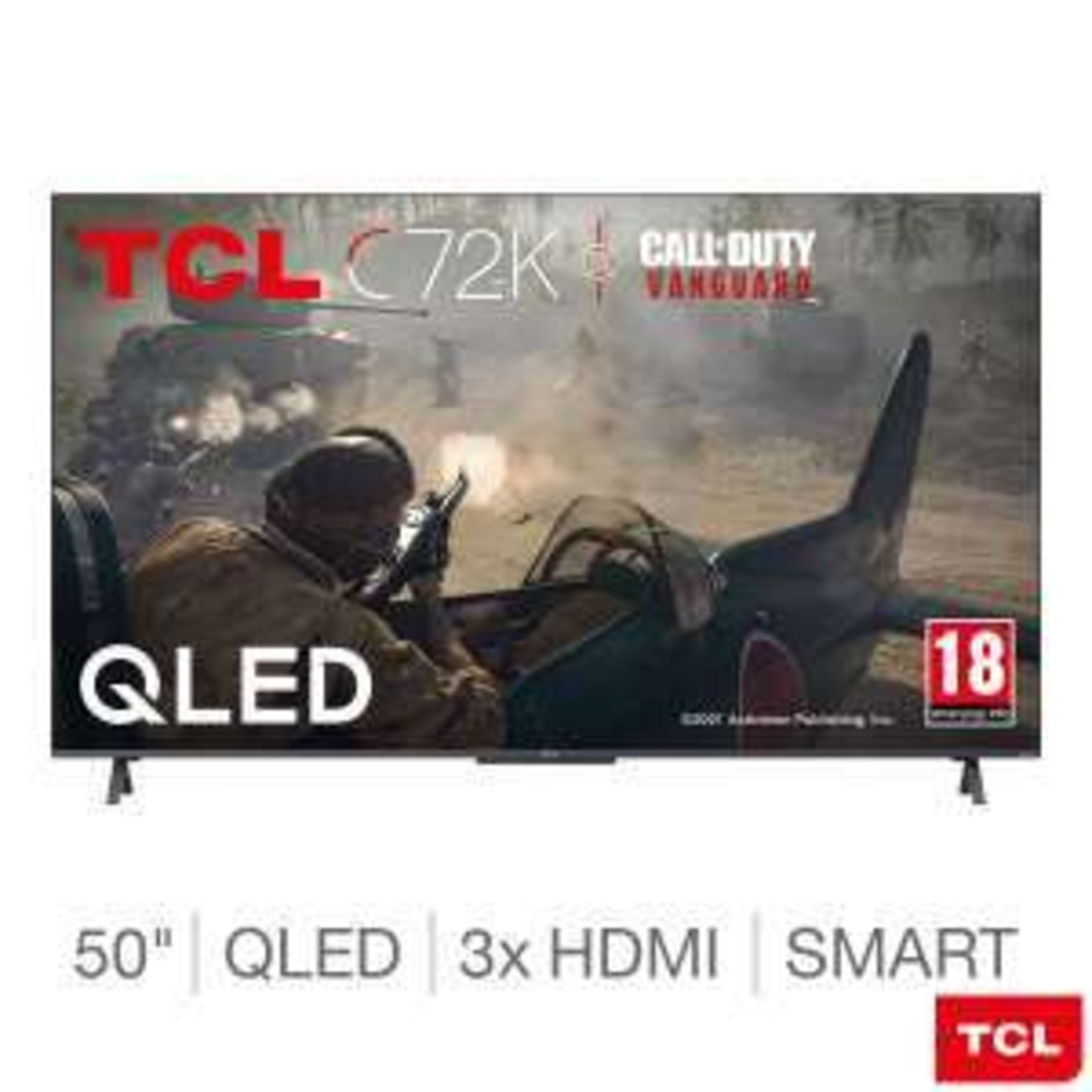 1 BOXED TCL 50C720K 55 INCH QLED 4K ULTRA HD SMART ANDROID TV WITH STAND AND REMOTE RRP Â£399 (