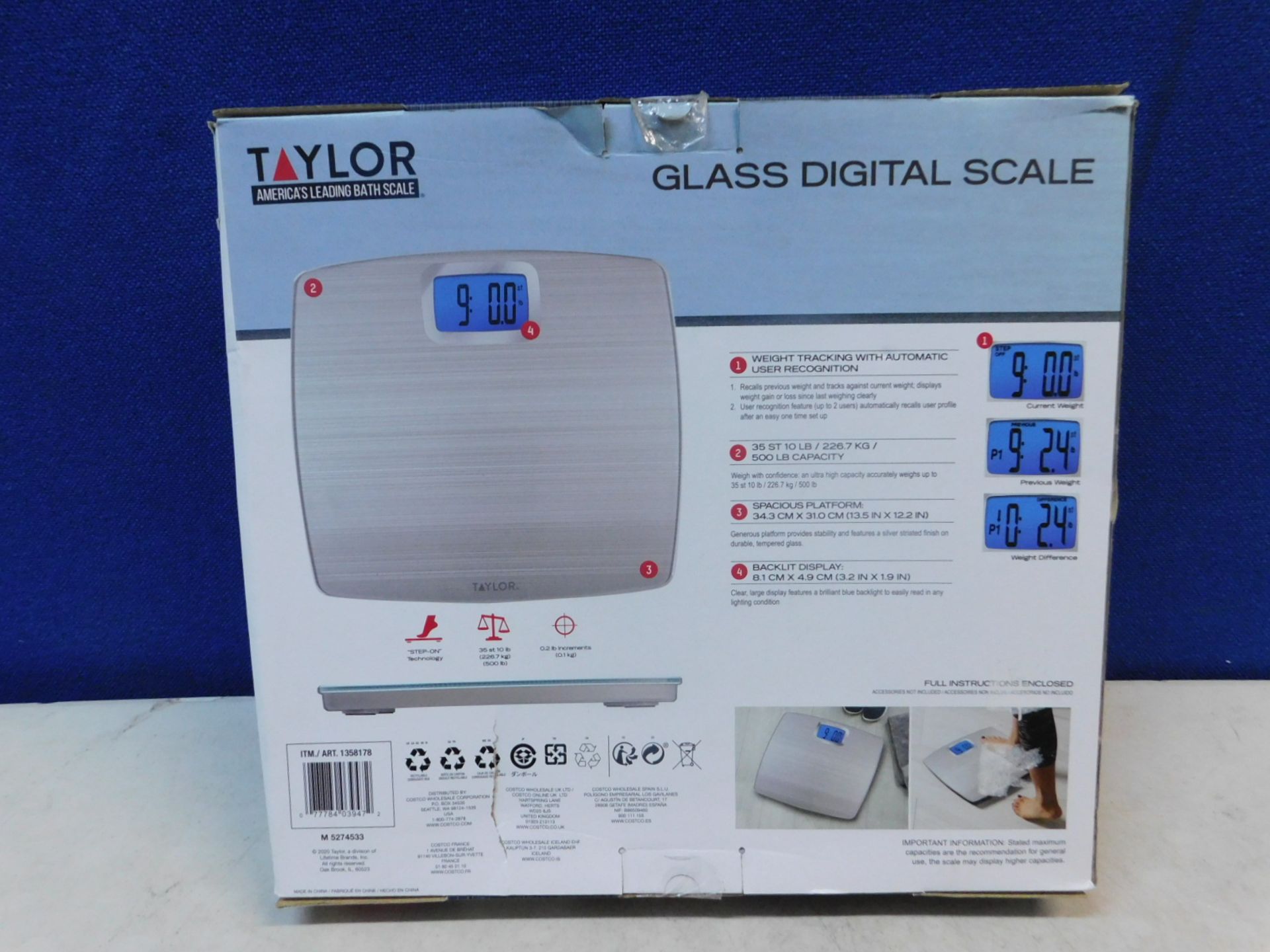 1 BOXED TAYLOR DIGITAL KITCHEN SCALE RRP Â£29.99