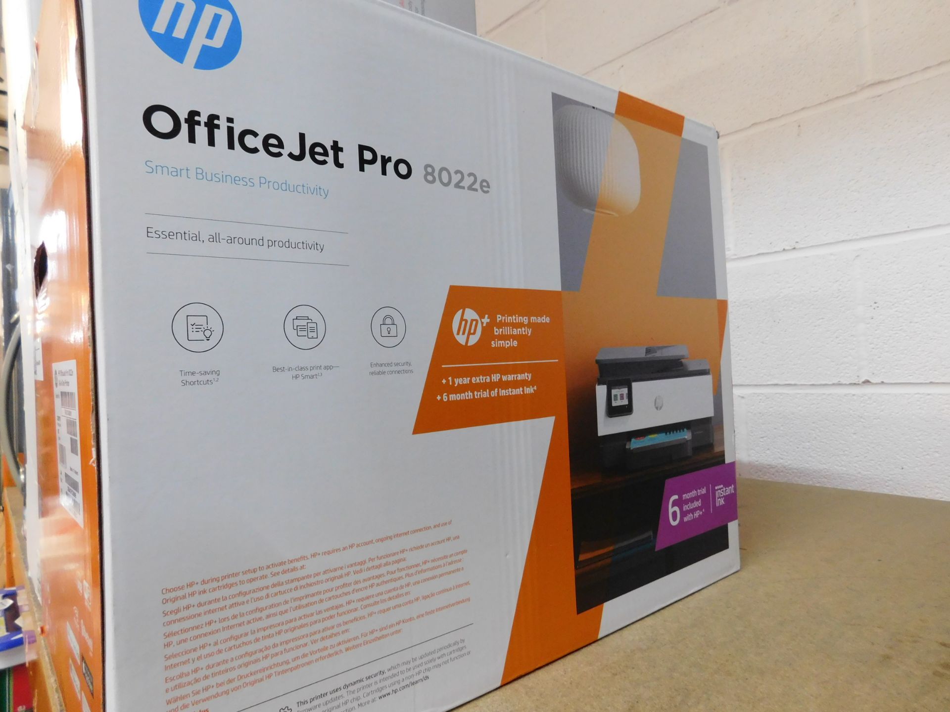 1 BOXED HP OFFICEJET PRO 8022E A4 COLOUR MULTIFUNCTION INKJET PRINTER RRP Â£129