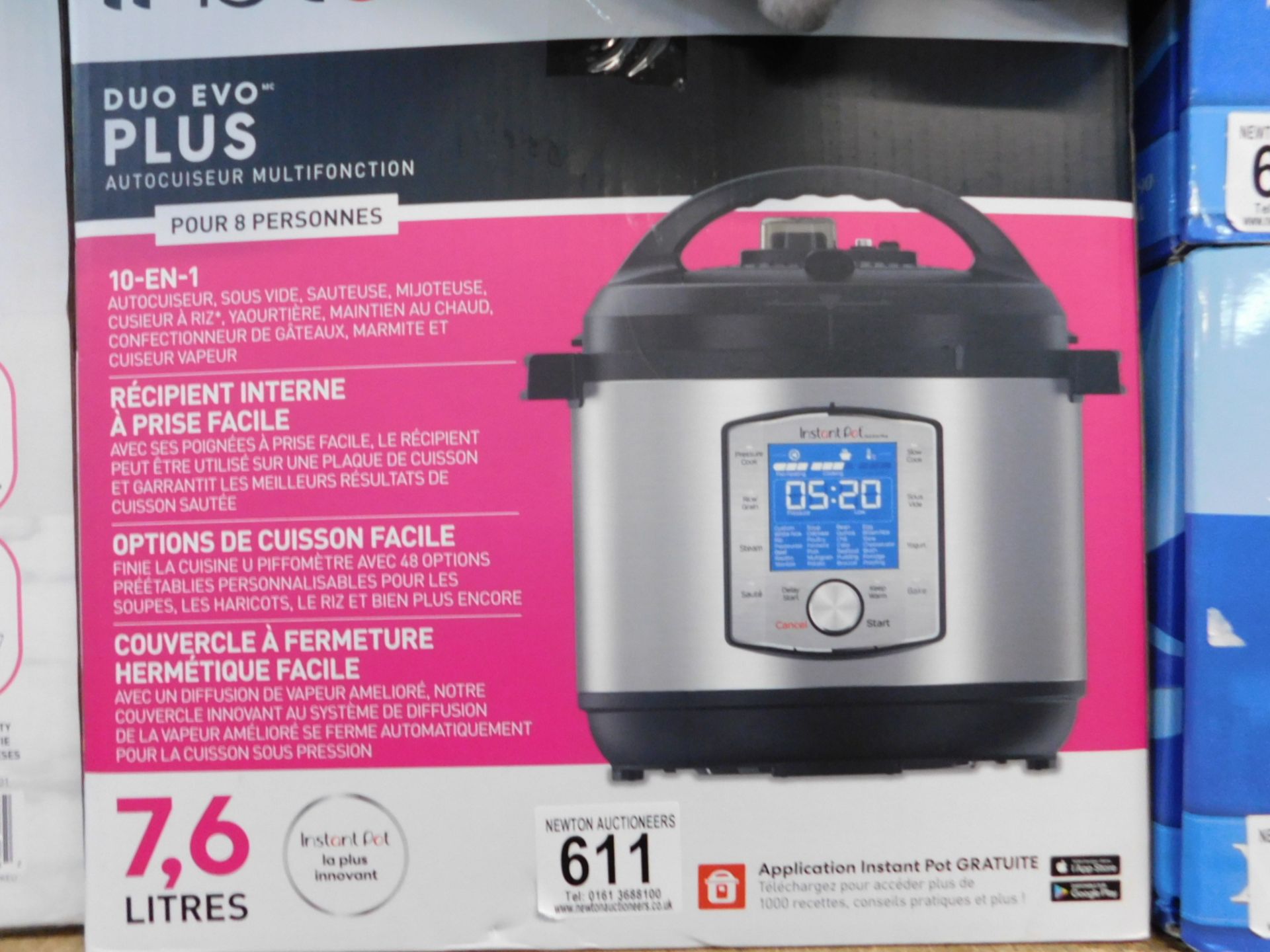 1 BOXED INSTANT POT DUO SV 10 IN 1 ELECTRIC PRESSURE COOKER 5.7L RRP Â£115