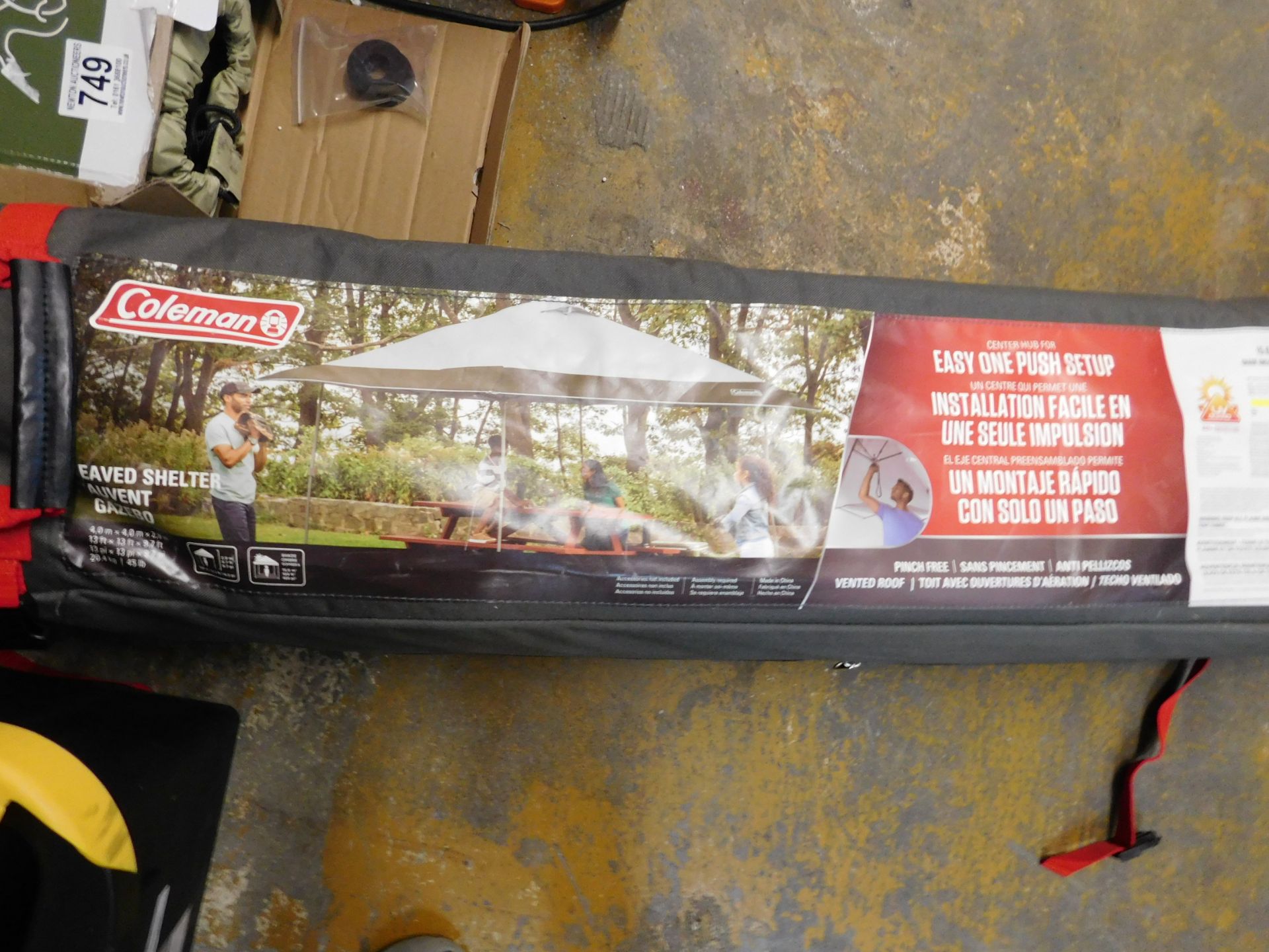 1 BAGGED COLEMAN 13 X 13FT (3.9 X 3.9M) INSTANT EAVED SHELTER RRP Â£199