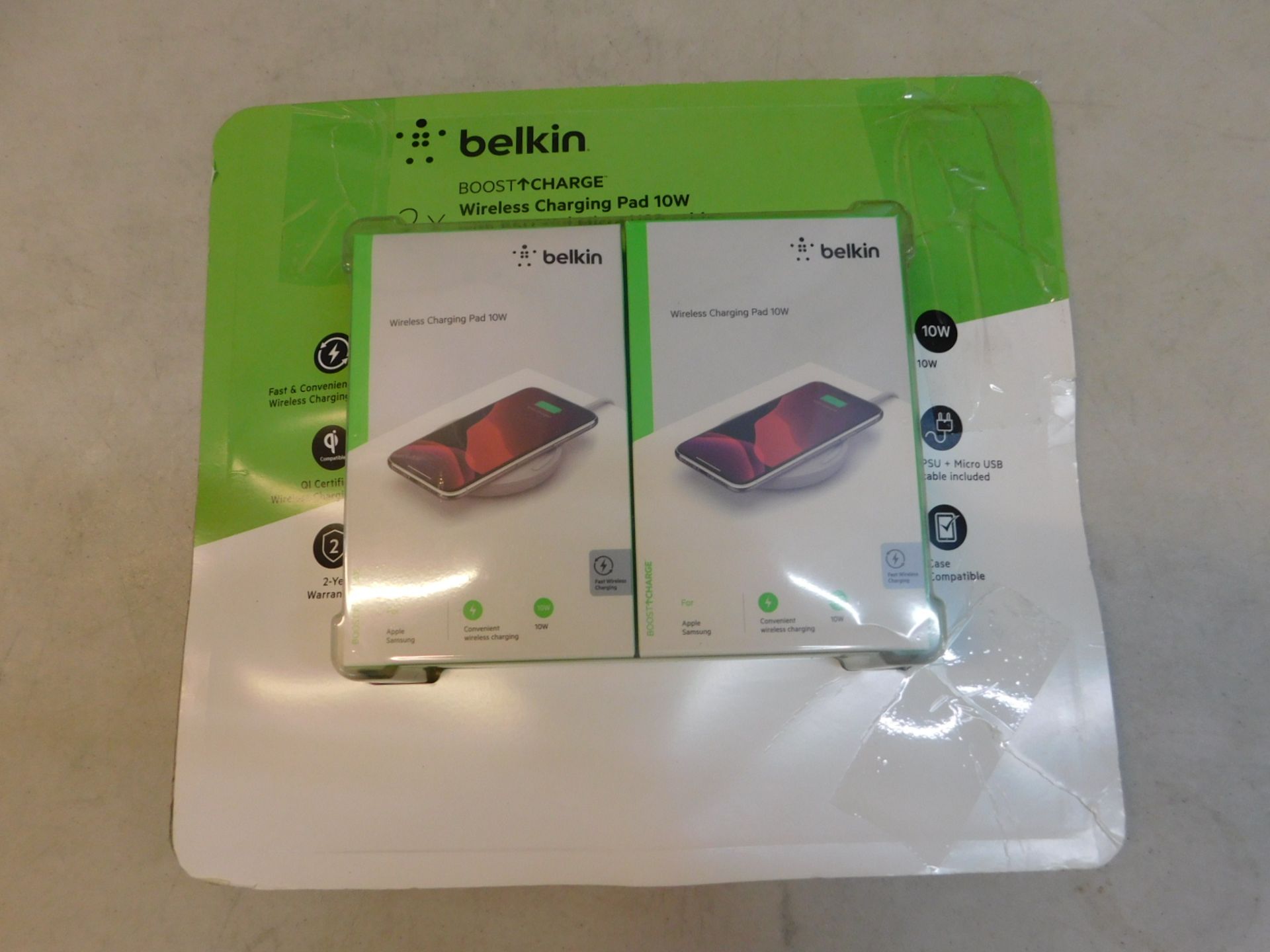 1 PACK OF BELKIN WIRELESS CHARGING PADS 10W RRP Â£99 (2 IN THE PACK)