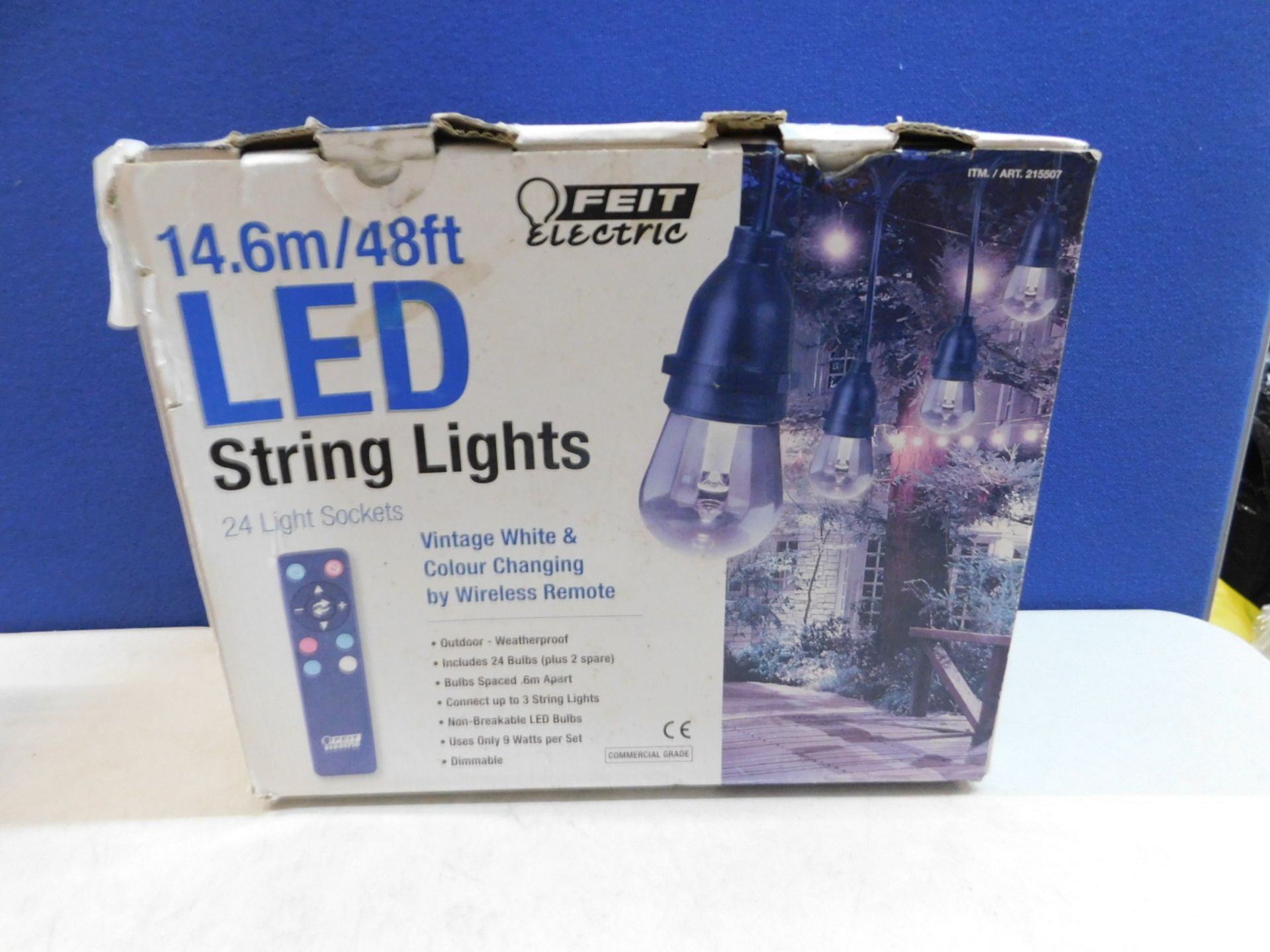 1 SET OF FEIT ELECTRIC INDOOR/OUTDOOR 48FT COLOUR CHANGING STRING LIGHTS RRP Â£89.99