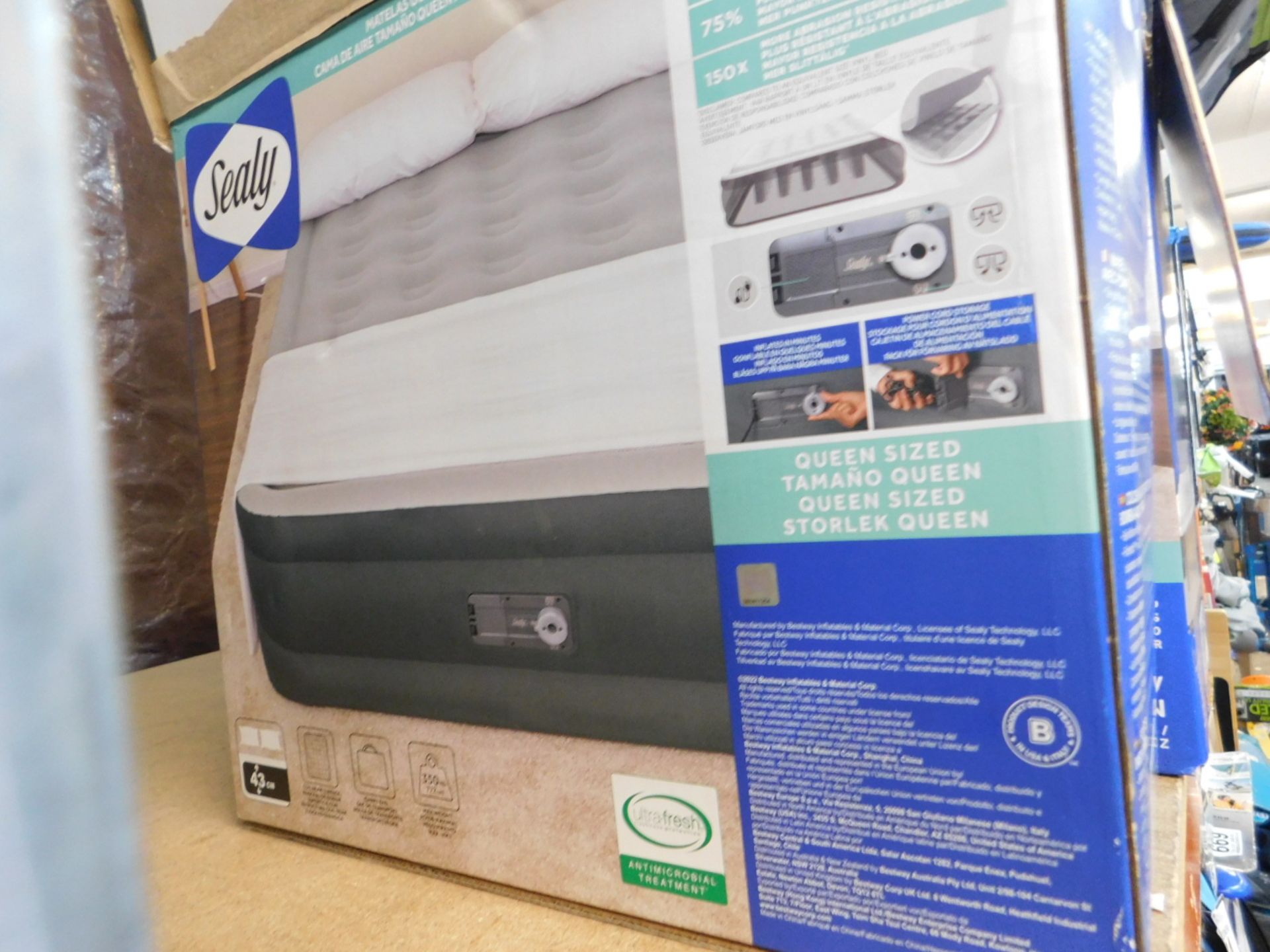 1 BOXED SEALY FORTECH AIRBED WITH BUILT-IN PUMP RRP Â£69