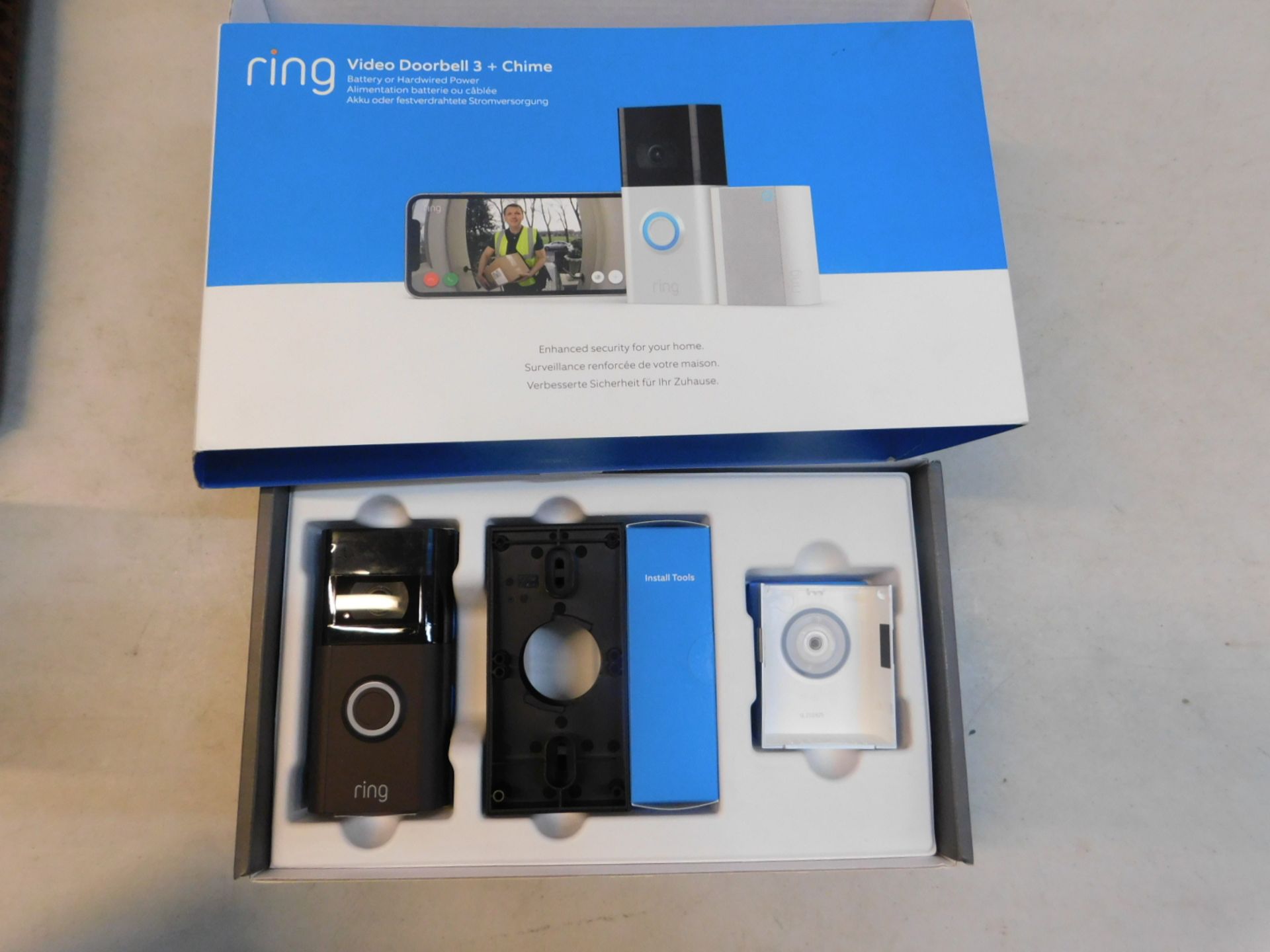 1 BOXED RING DOORBELL 3 RRP Â£119.99 (NO CHIME IN THE BOX)