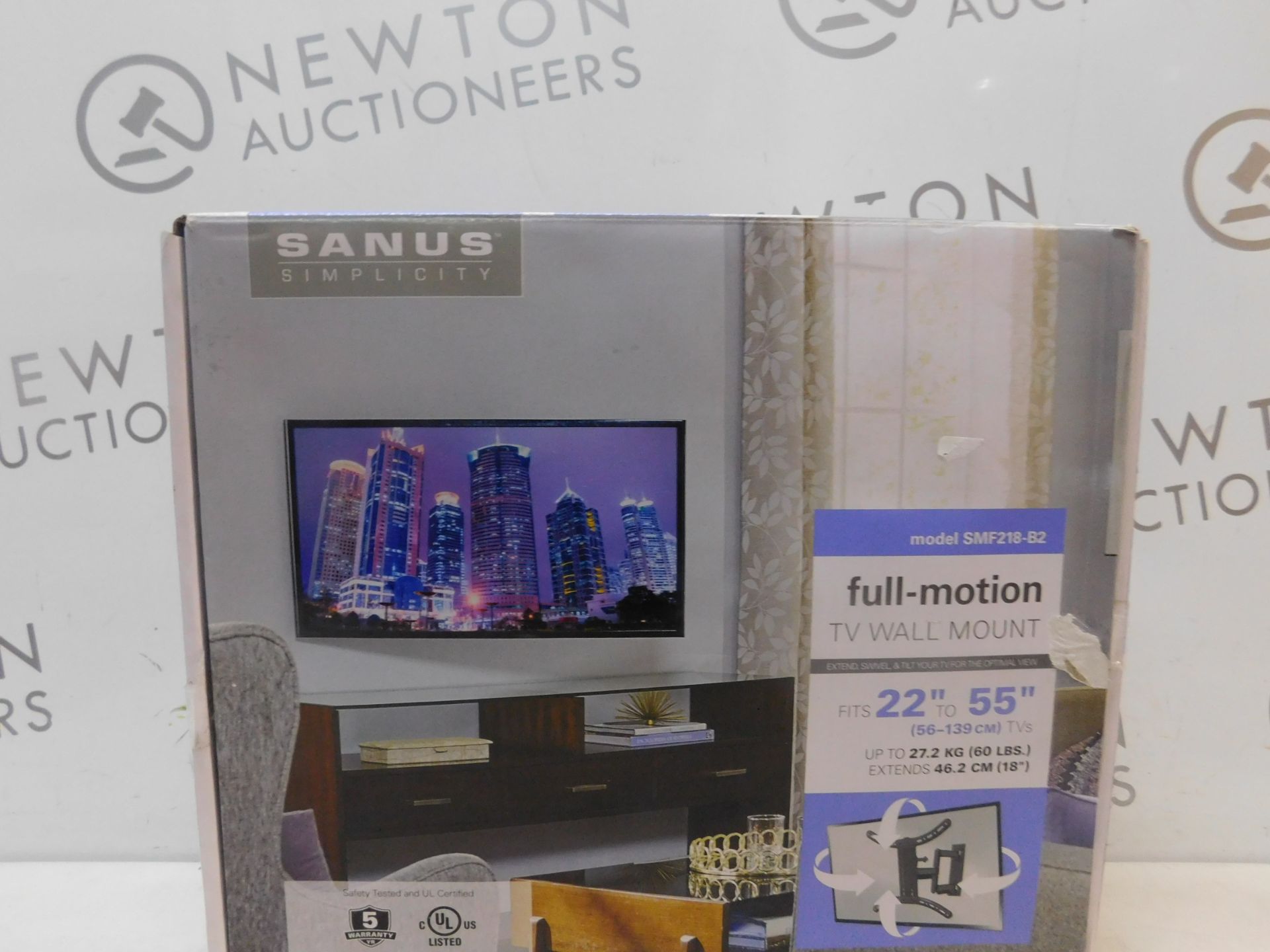 1 BOXED SANUS 22"-55" FULL MOTION TV WALL MOUNT RRP Â£89.99