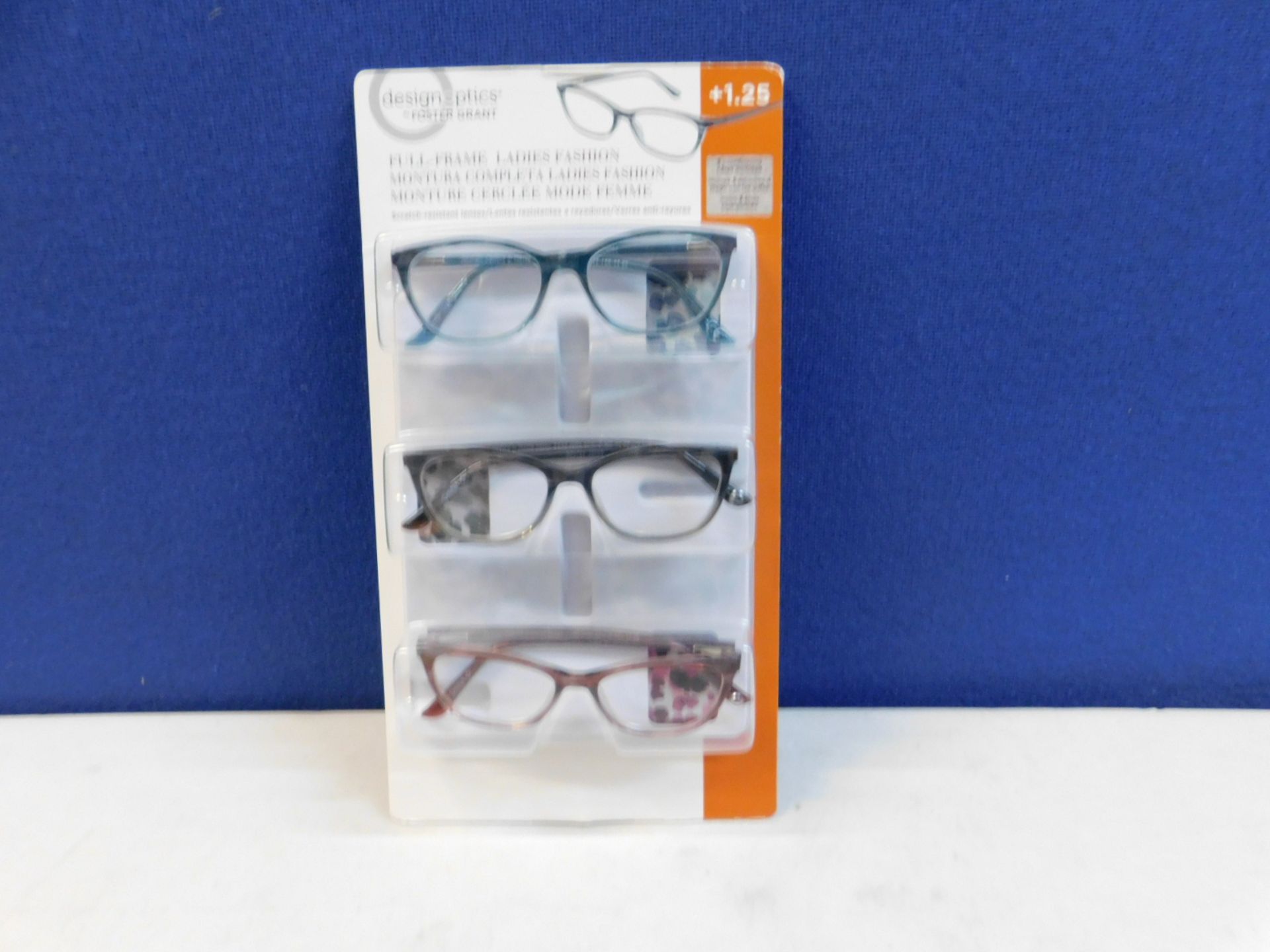 1 PACK OF DESIGN OPTICS READING GLASSES IN +1.25 STRENGTH RRP Â£19.99