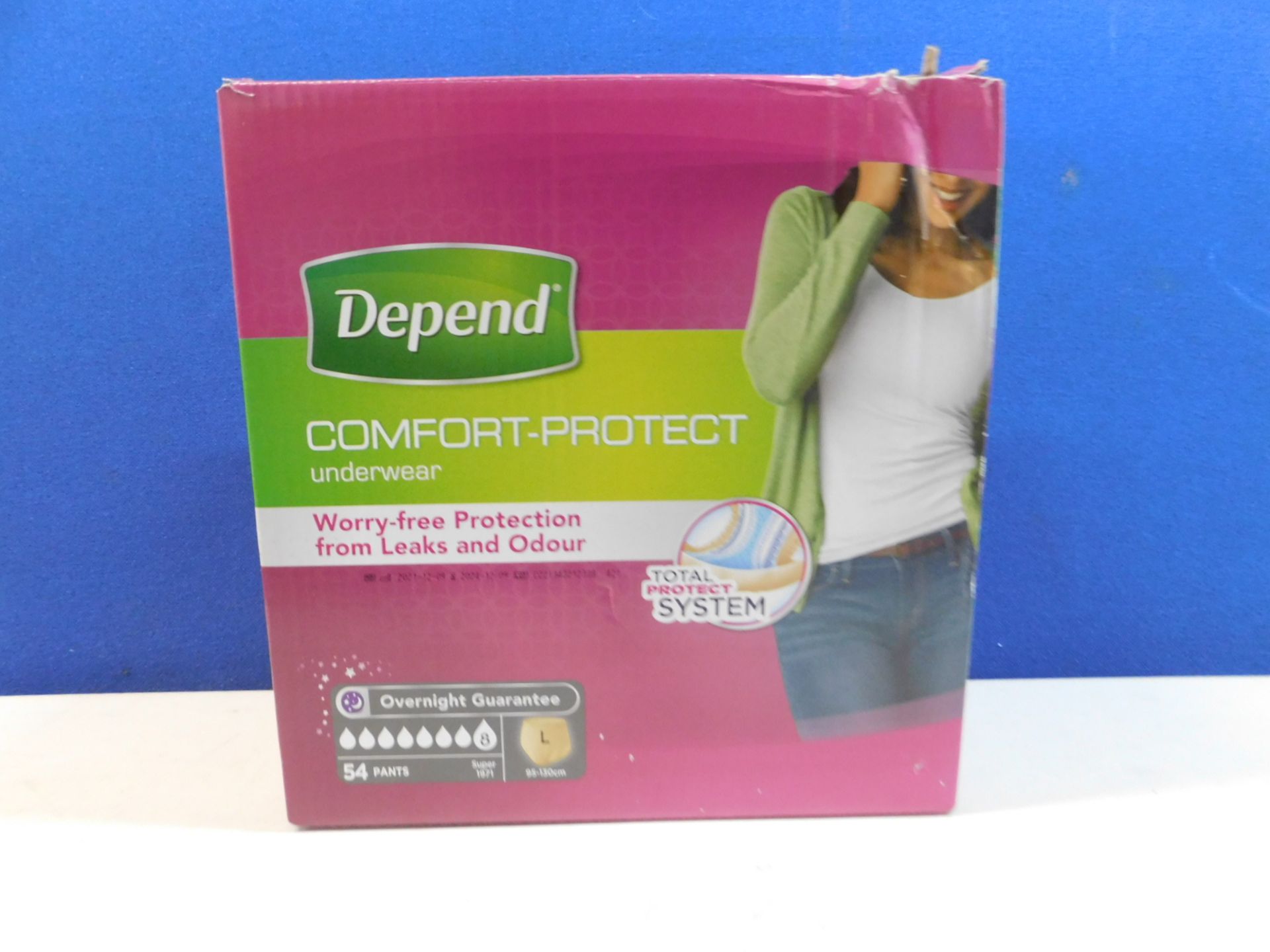 1 BOX OF 54 (APPROX) DEPEND UNDERWEAR DRY 5 FOR WOMEN SIZE L RRPÂ£44.99