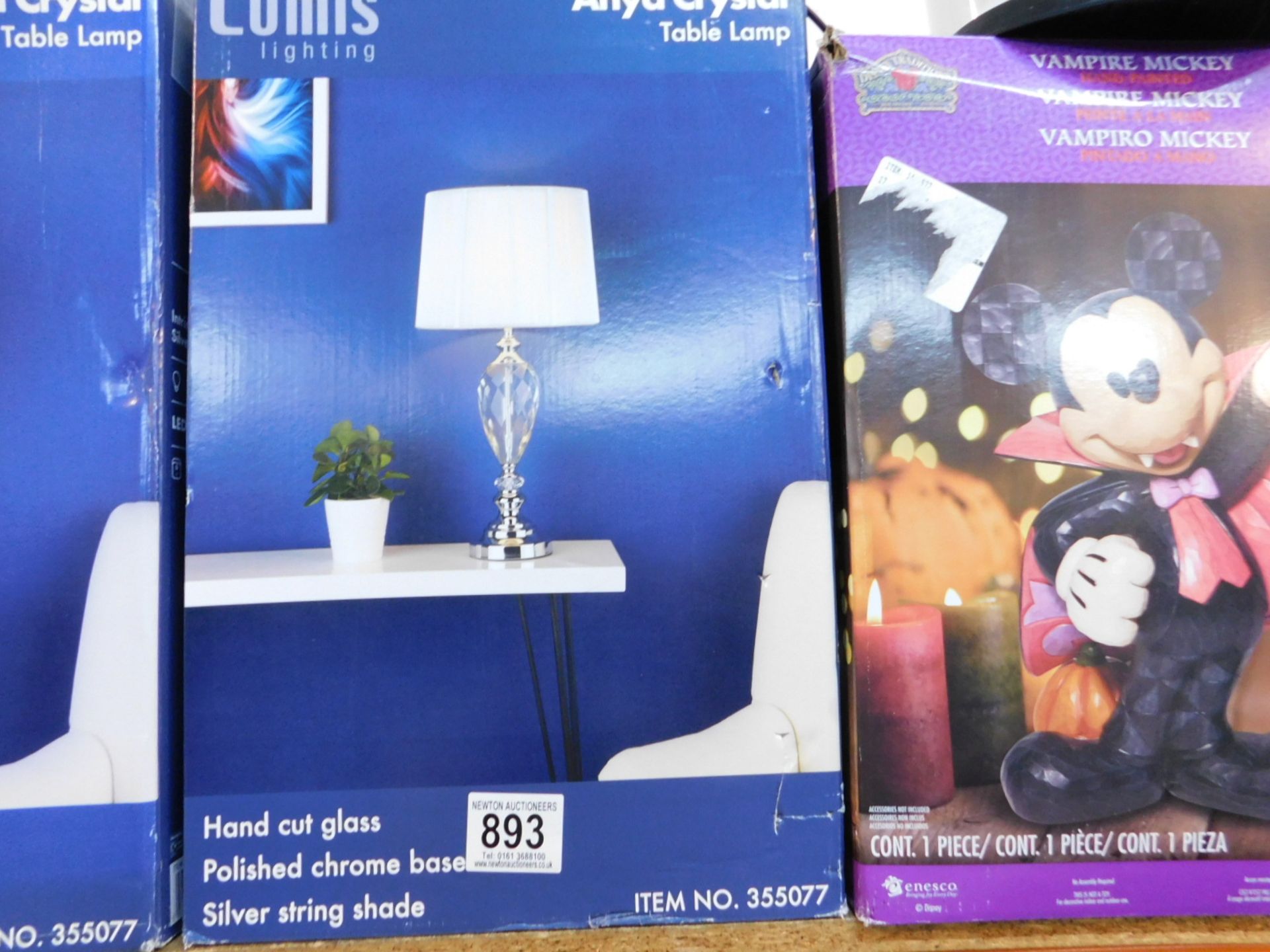 1 BOXED LUMIS ANYA CRYSTAL TABLE LAMP WITH FABRIC SHADE RRP Â£66.99