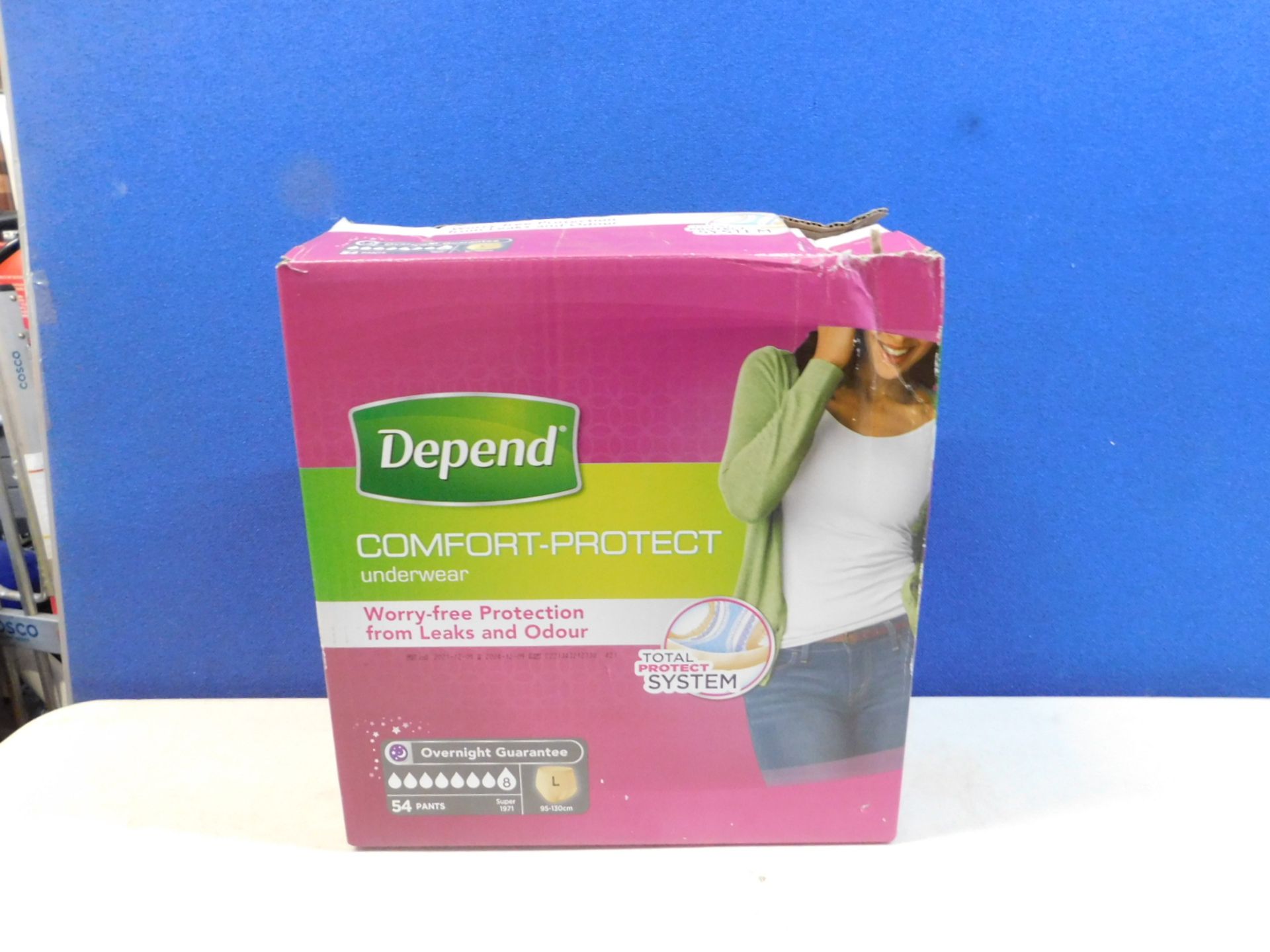1 BOX OF 54 (APPROX) DEPEND UNDERWEAR DRY 5 FOR WOMEN SIZE L RRPÂ£44.99