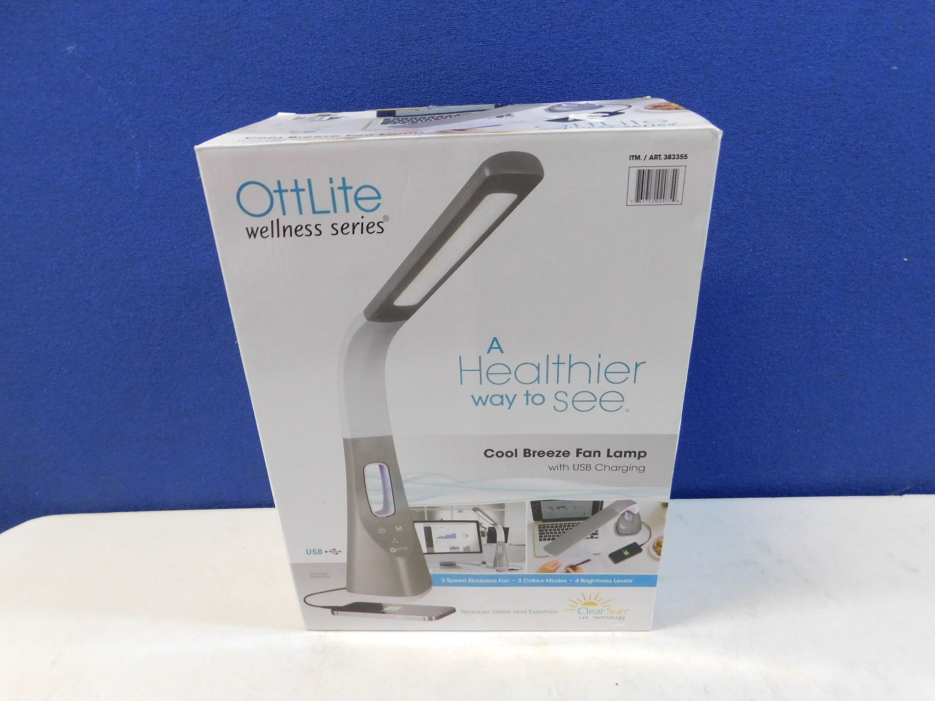 1 BOXED OTTLITE WELLNESS SERIES TABLE LAMP WITH FAN RRP Â£49