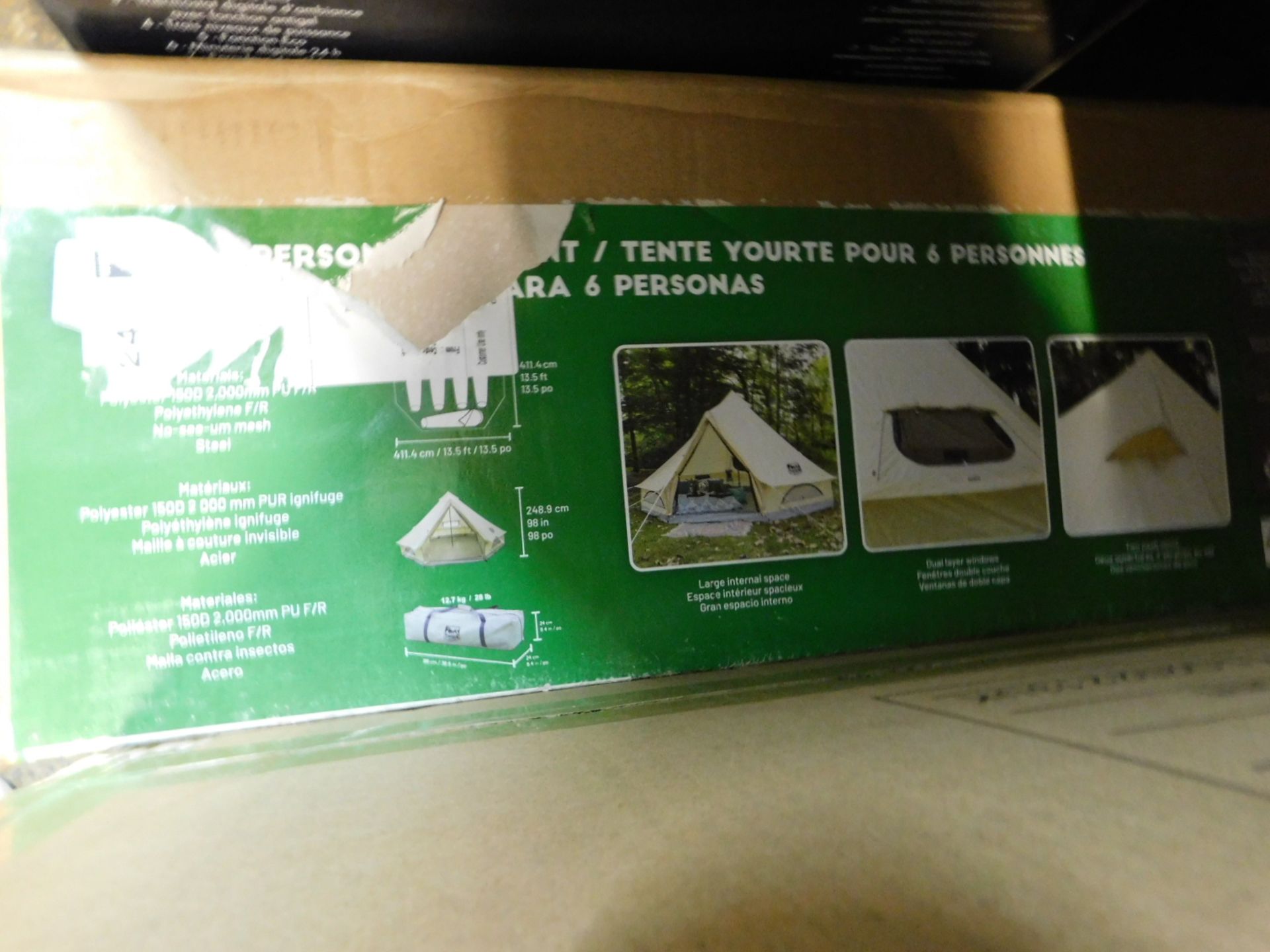 1 BOXED TIMBER RIDGE YURT 6 PERSON TENT RRP Â£179.99