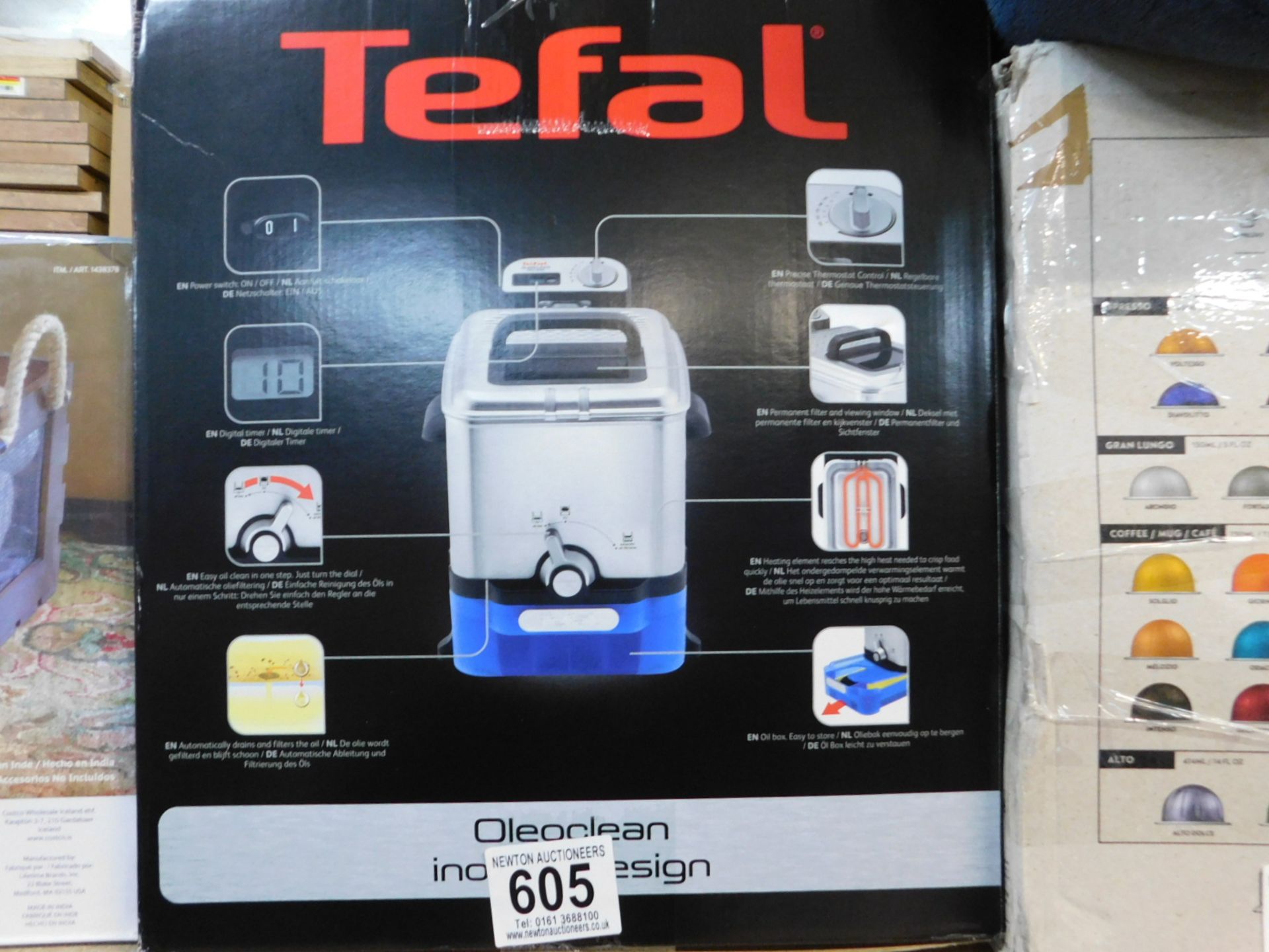 1 BOXED TEFAL FR8040 OLEOCLEAN PRO INOX & DESIGN DEEP FRYER RRP Â£129.99