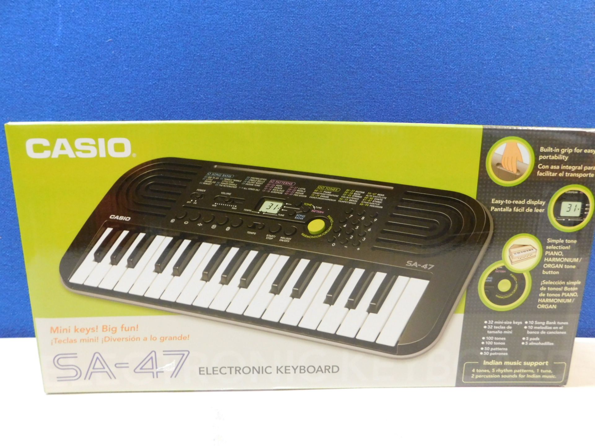 1 BOXED CASIO SA-47H5, MINI ELECTRONIC KEYBOARD Â£59.99